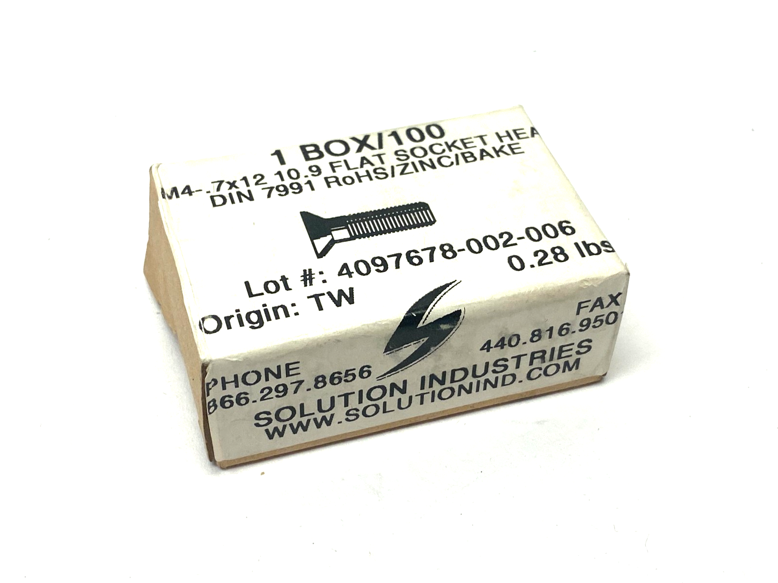 M4-.7x12 10.9 Flat Socket Head Screw DIN7991 BOX OF 100 - Maverick Industrial Sales