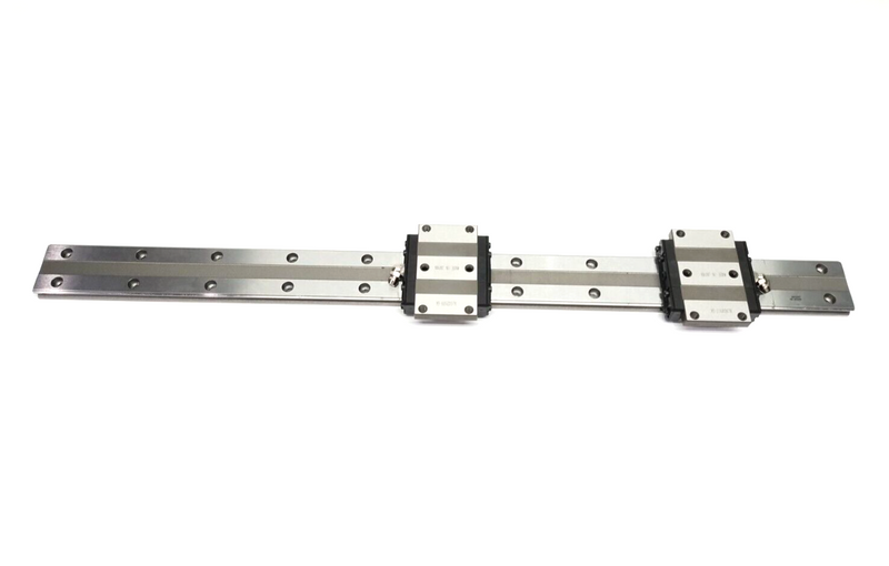 THK HRW21CA2UU+530L Linear Guide Rail Assembly, 530mm Long, Wide Rail, 2 Blocks - Maverick Industrial Sales