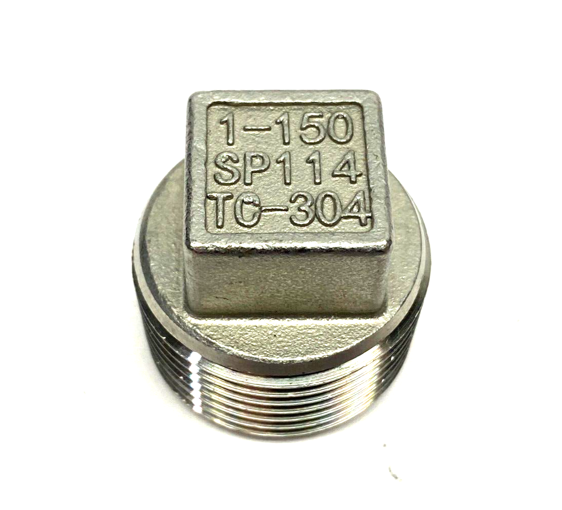 NPT-PK1 Threaded Square Head Plug 1" NPT 304 Steel, SP114, TC-304, 1-150 - Maverick Industrial Sales