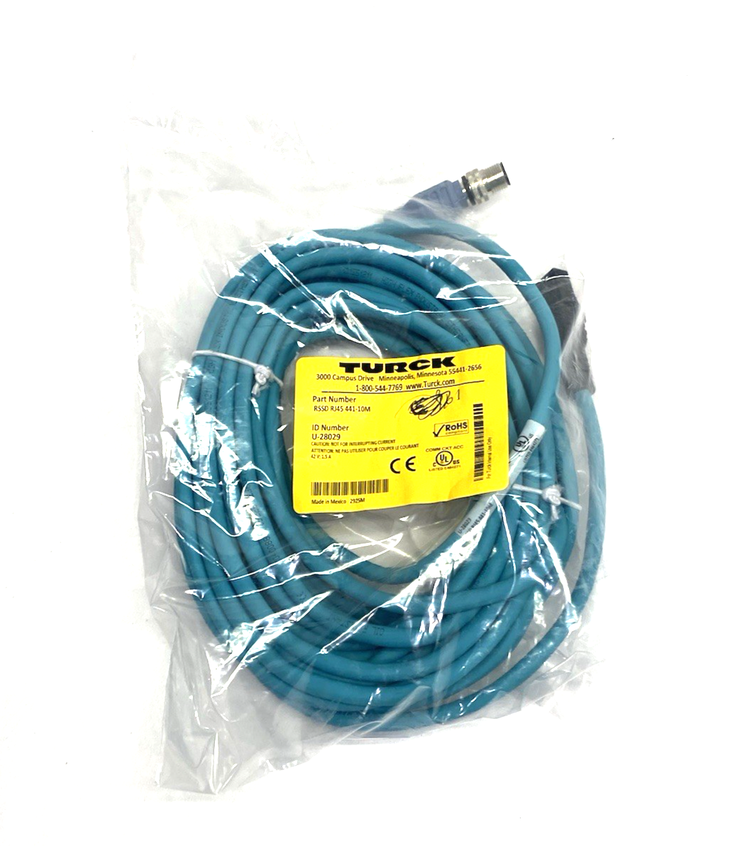 RSSD RJ45 441-10M | Turck Double-Ended Ethernet Cordset 10m U-28029 - New - Maverick Industrial Sales