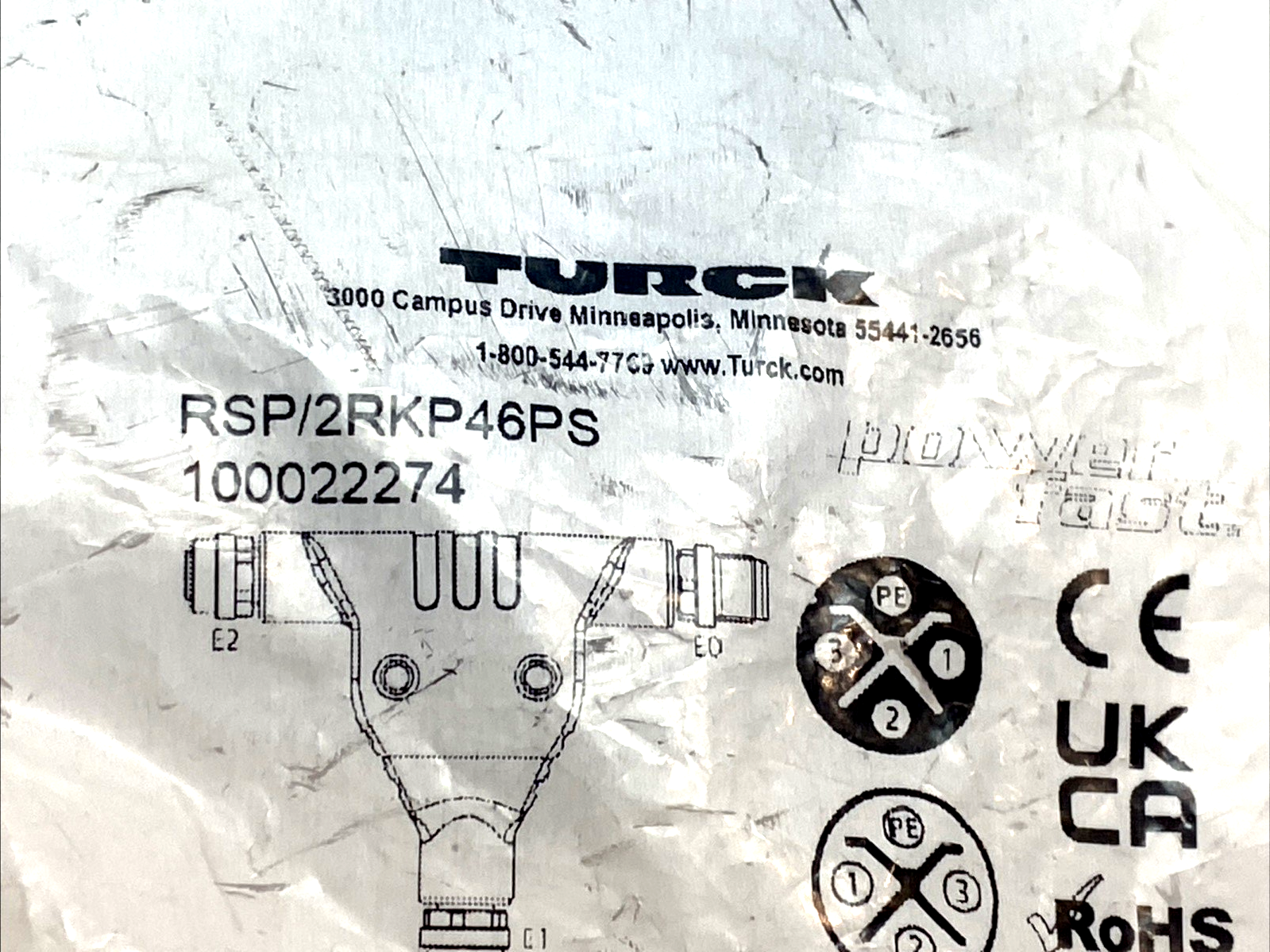 RSP/2RKP46PS | Turck M12 Power T‑Splitter S‑Coded 600VAC 12A 100022274 - New - Maverick Industrial Sales