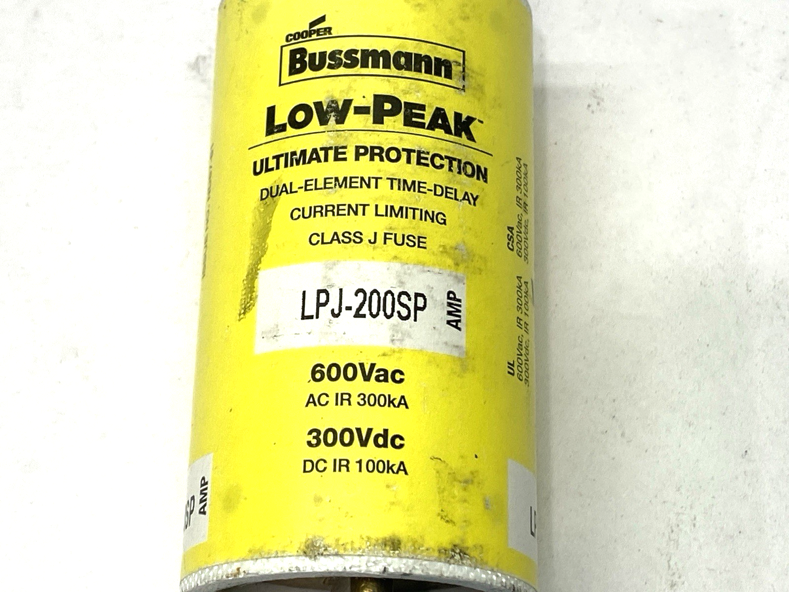 LPJ-200SP | Cooper Bussmann Low-Peak Time Delay Fuse Class J 600VAC 200A - New – Open box - Maverick Industrial Sales