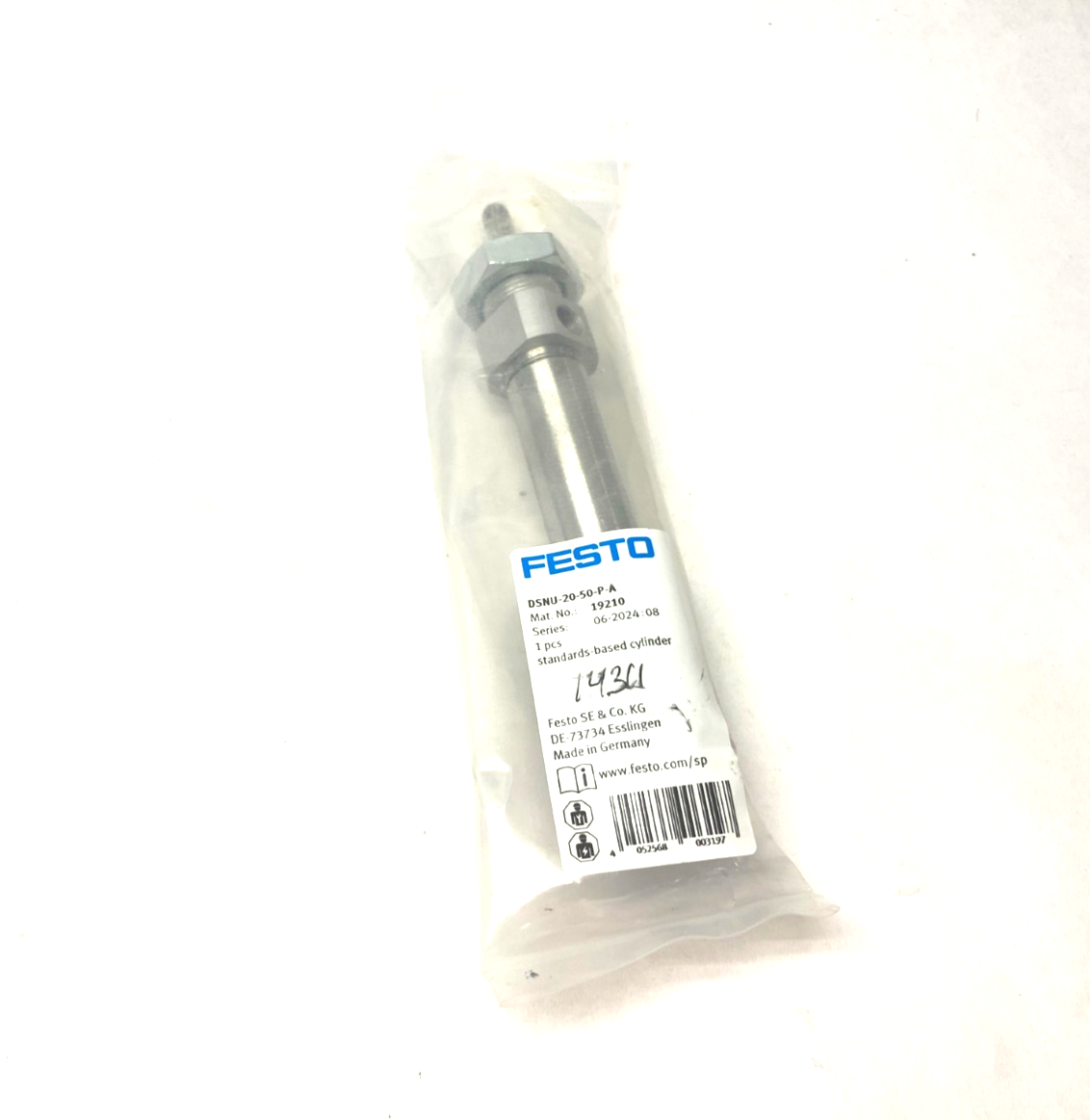 Festo DSNU-20-50-P-A Round Body ISO Cylinder 20mm Bore 50mm Stroke 19210 - Maverick Industrial Sales