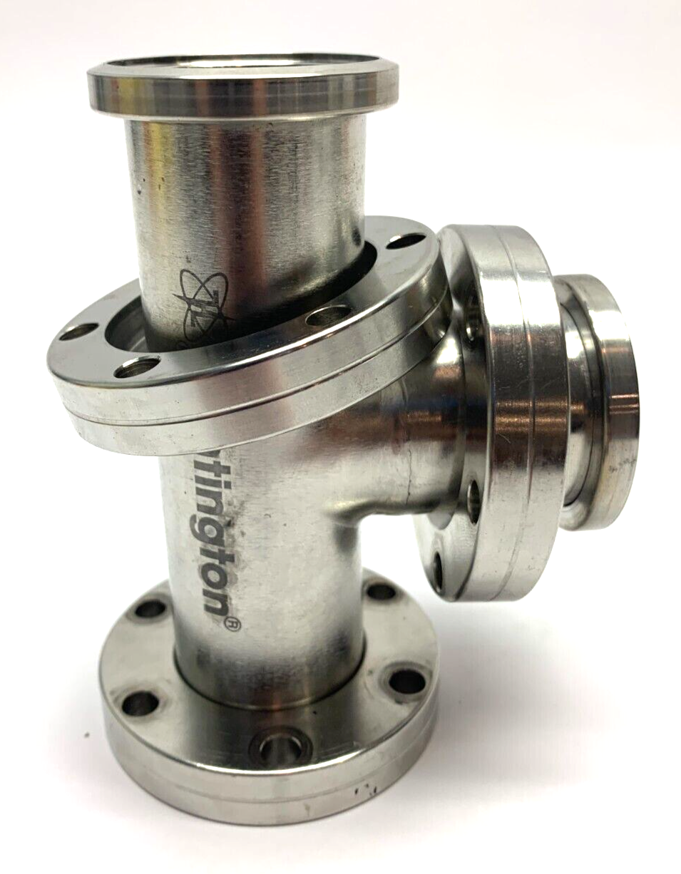 Huntington VF-151 Stainless Steel UHV Tee Fitting 2 Rotatable Flange 1 Locked - Maverick Industrial Sales