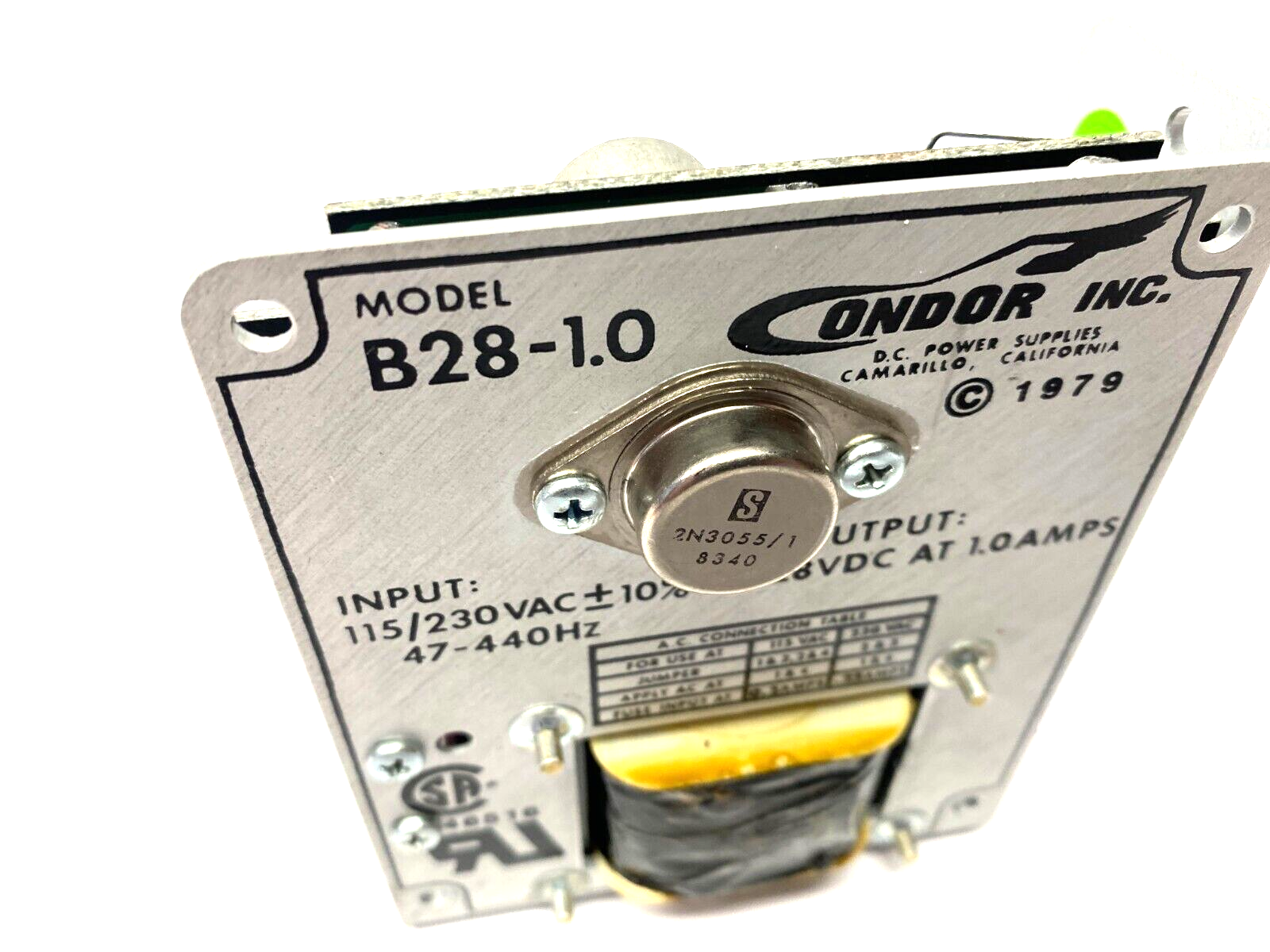 Condor B28-1.0 Power Supply 115/230VAC Input, 28VDC @ 1.0A Output - Maverick Industrial Sales