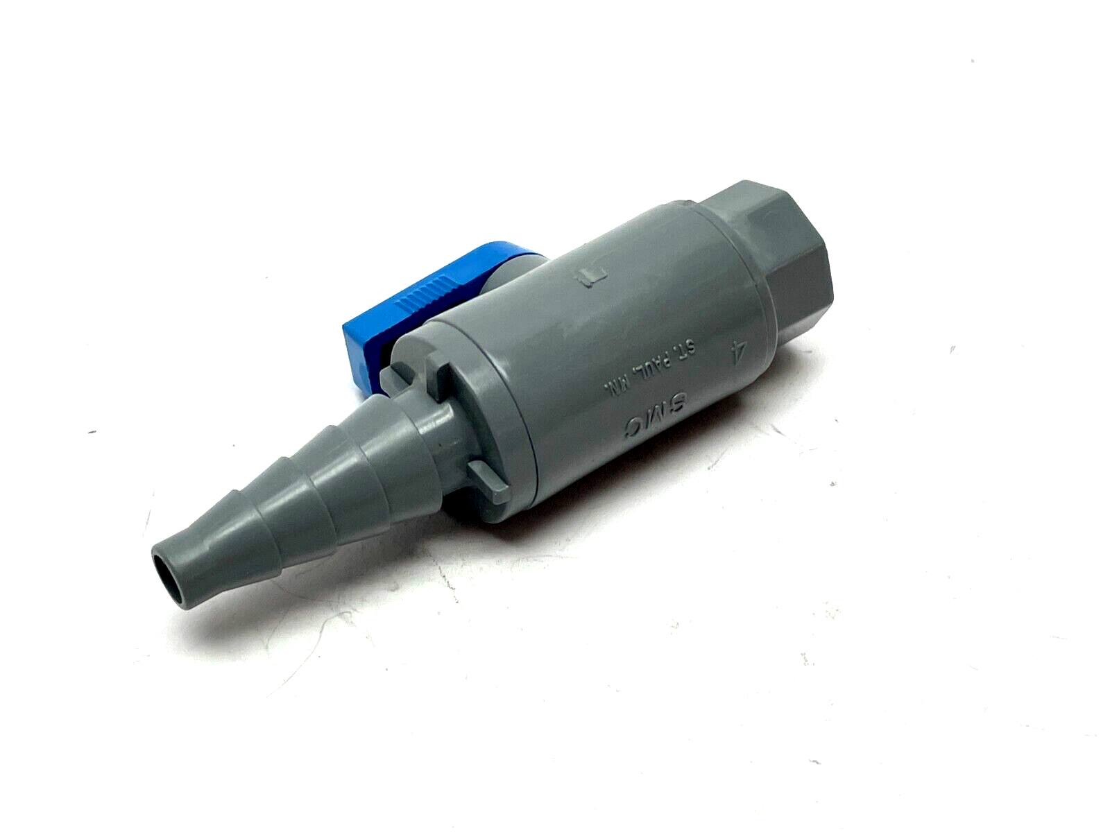 SMC PVC 638-TB4F-F Ball Valve 1/4" FPT x 3/8" to 5/8" Barb - Maverick Industrial Sales