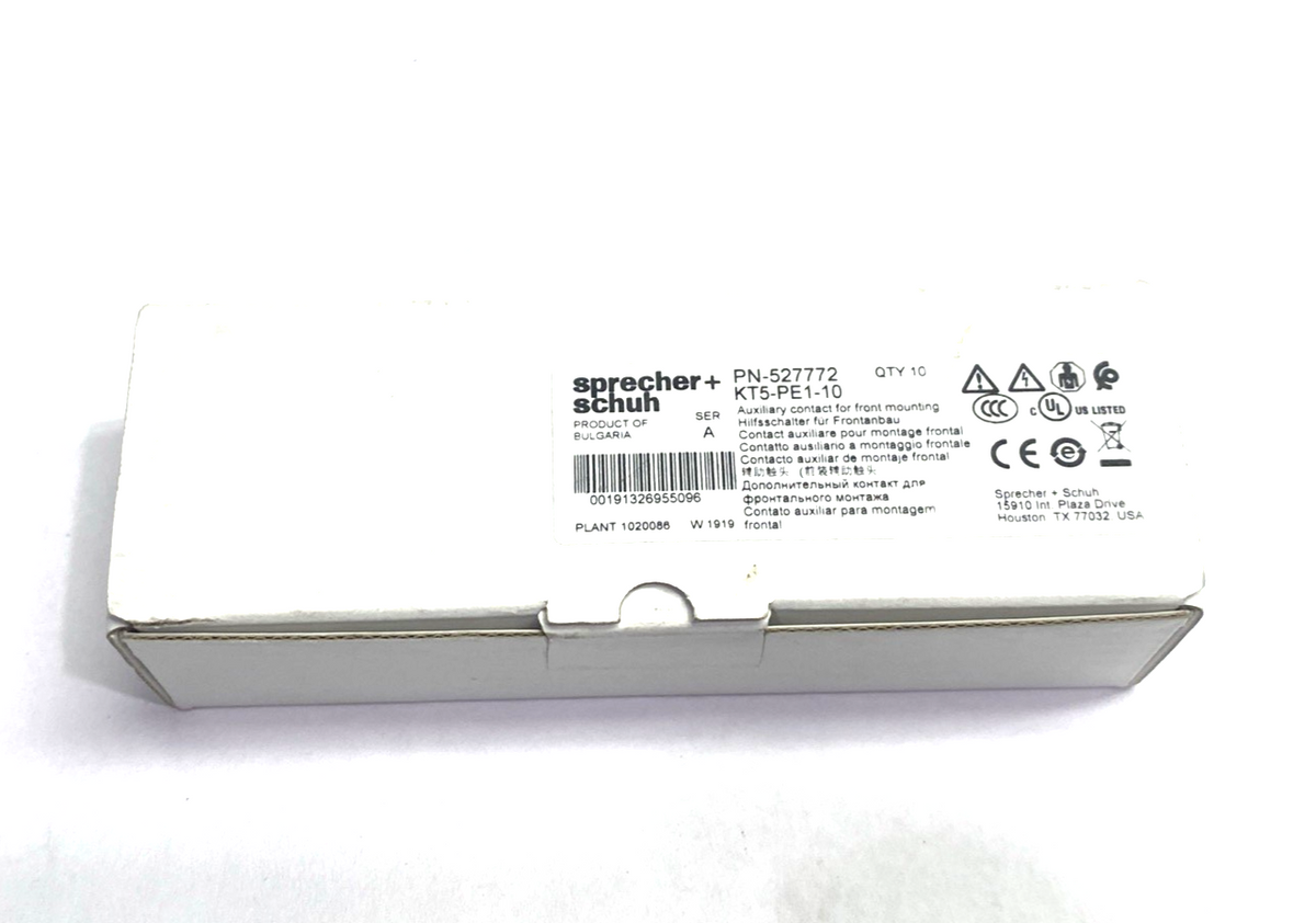 KT5-PE1-10 | Sprecher+Schuh Ser. A Auxiliary Contact Block 10-PACK - New – Open box - Maverick Industrial Sales