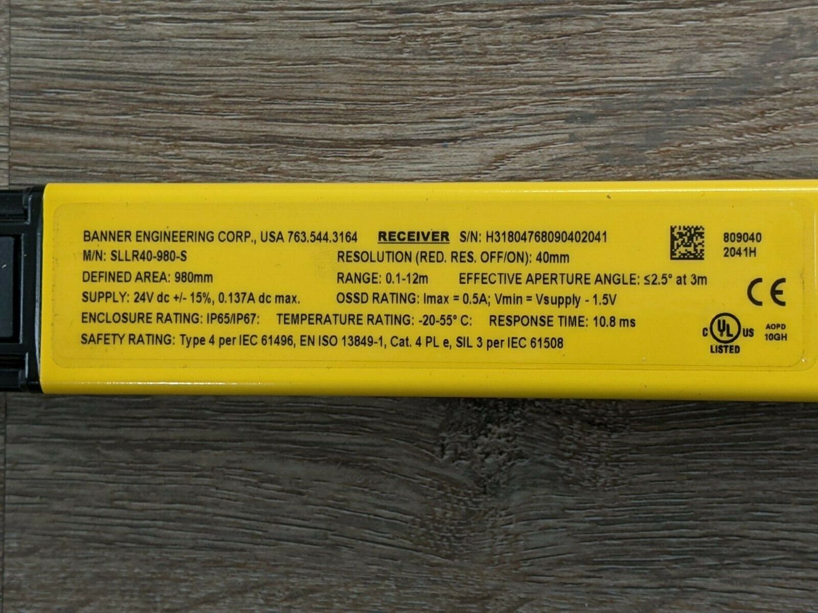 Banner SLLR40-980-S EZ-Screen LS Receiver 809040 - Maverick Industrial Sales