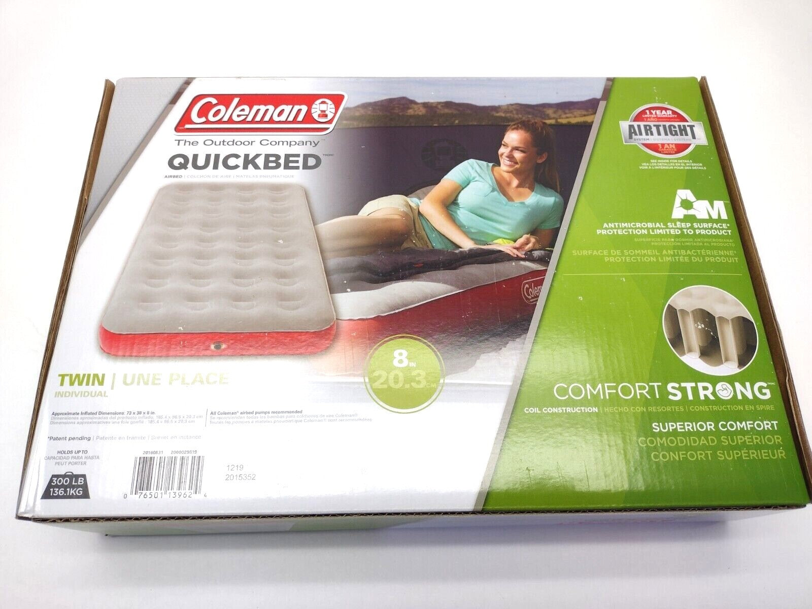 Coleman 2000029819 Quickbed Twin 8" High Quick Airbed 076501139624, CASE OF 4 - Maverick Industrial Sales