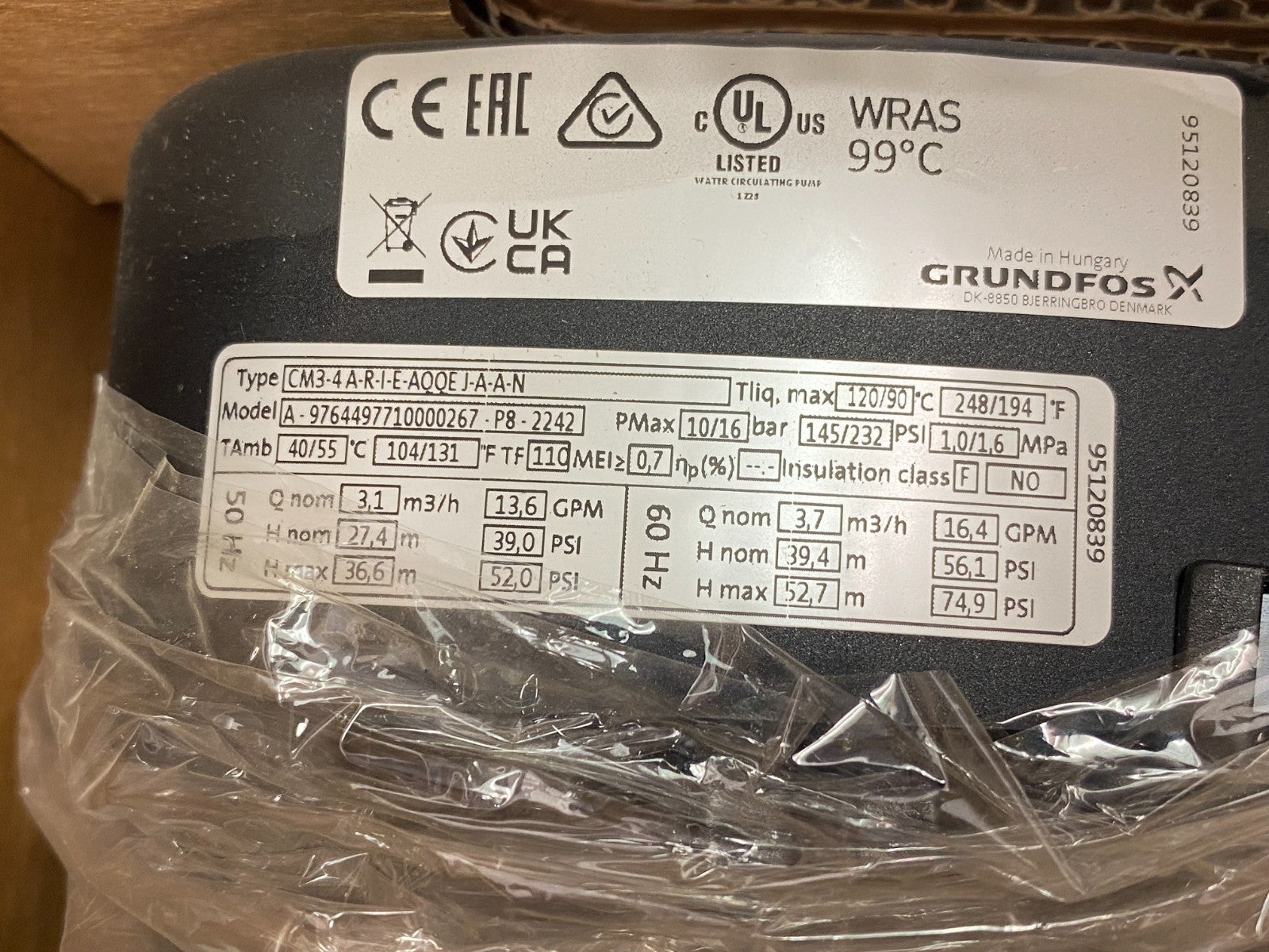 Grundfos CM3-4 A-R-I-E-AQQE J-A-A-N Horizontal Multistage End-Suck Pump 97644977 - Maverick Industrial Sales