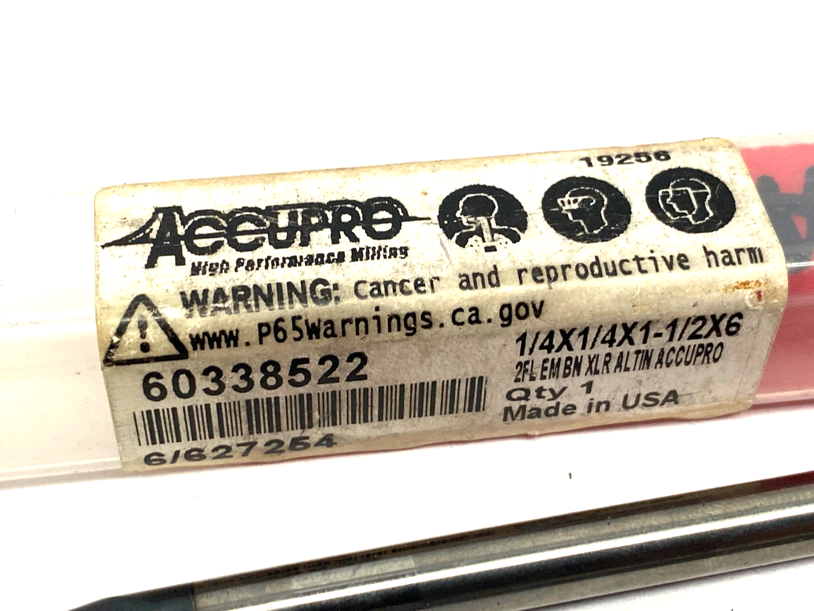 Accupro 60338522 Ball End Mill: 1/4" Dia, 1-1/2" LOC, 2 Flute, Carbide LOT OF 2 - Maverick Industrial Sales