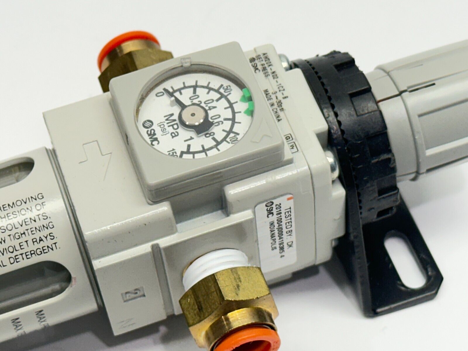 SMC AW20K-N02-1CZ-B-X34US30-100 Modular Filter/Regulator w/ Mounting Bracket - Maverick Industrial Sales