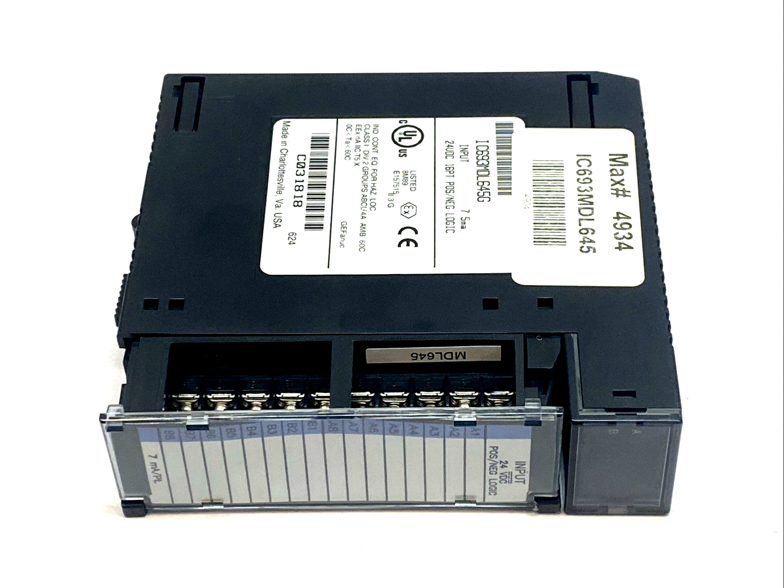 IC693MDL645G | GE Fanuc DC Input Module 24V 16-Point Pos/Neg Series 90-30 - Used - Maverick Industrial Sales