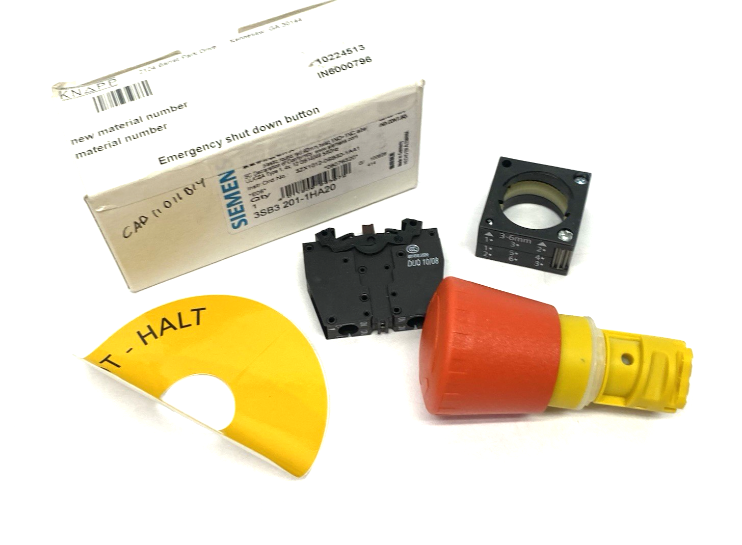 Siemens 3SB3201-1HA20 Emergency Stop Pushbutton Assembly, 22mm Red Plastic - Maverick Industrial Sales