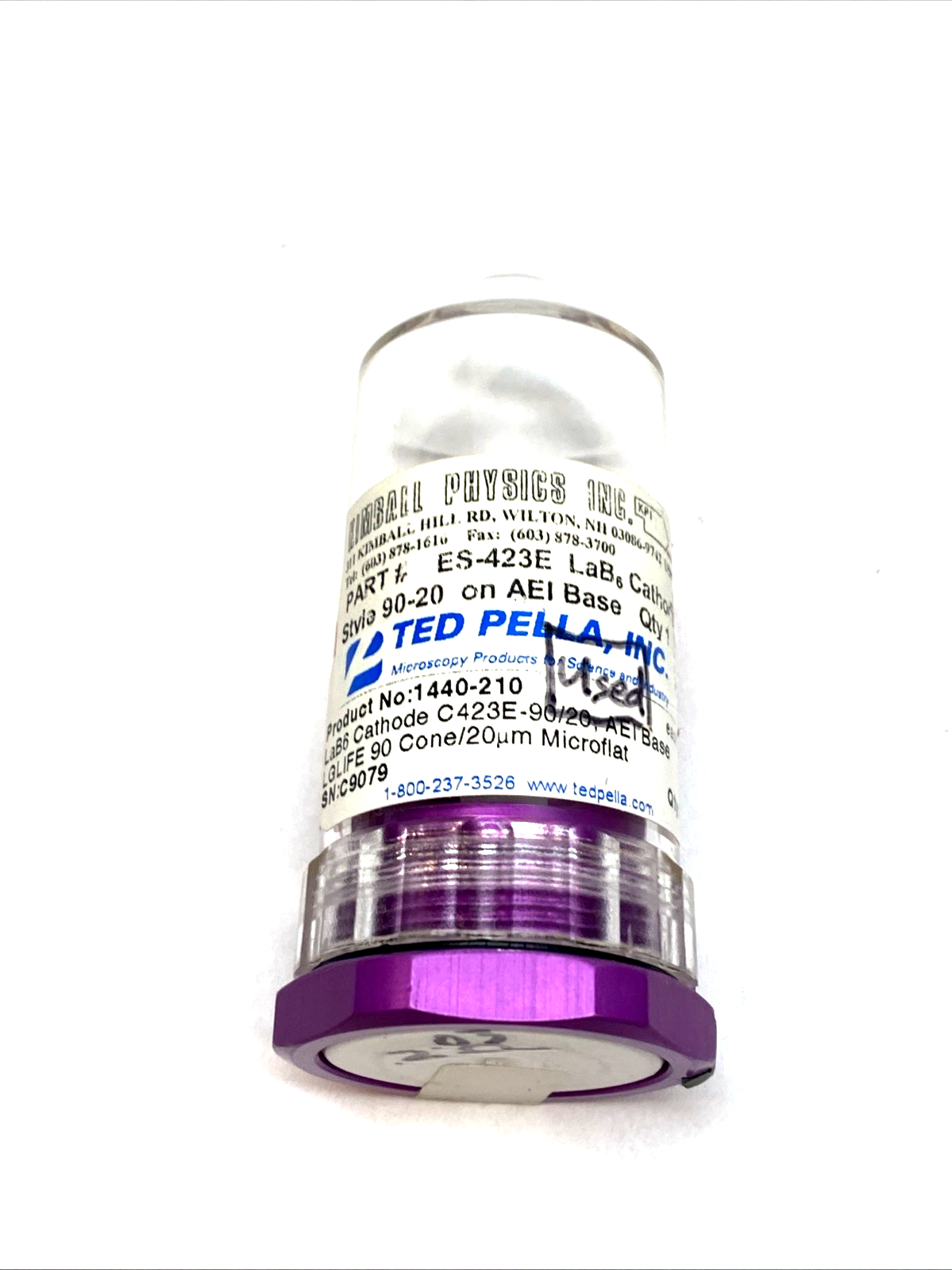 ES-423E | Kimball Physics LaB6 Cathode 90-15, AEI Base Thermionic Emitter - Used - Maverick Industrial Sales
