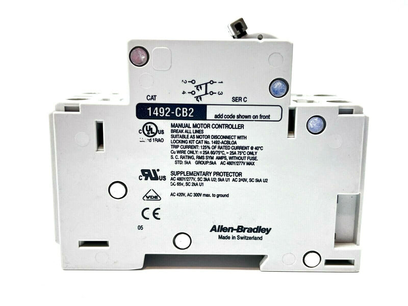 Allen Bradley 1492-CB2H100 Ser C Circuit Breaker 3HP 10A AC 480Y/277V 1ph - Maverick Industrial Sales