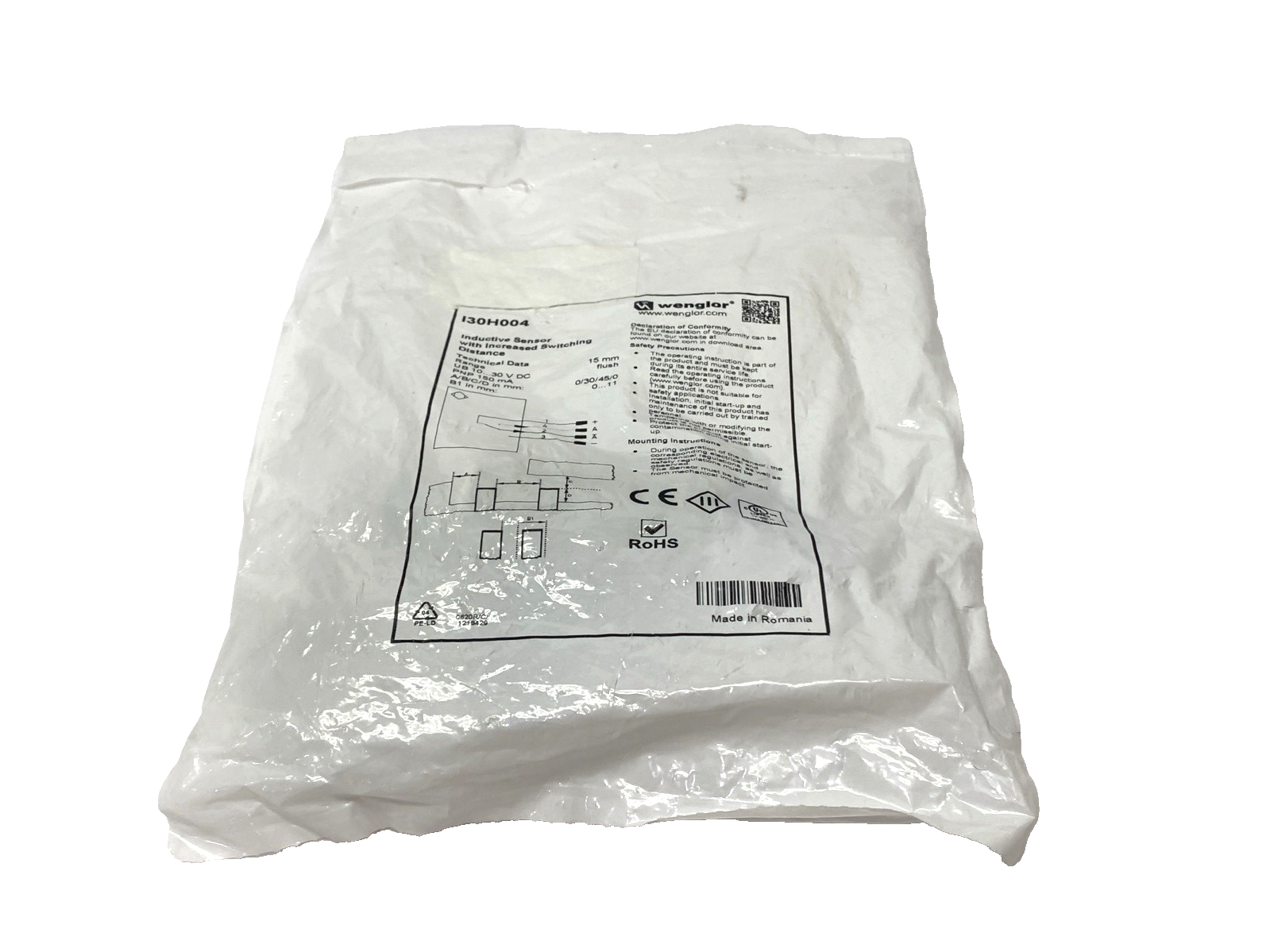 Wenglor I30H004 Inductive Sensor w/ Increased Switching Distance 15mm - Maverick Industrial Sales