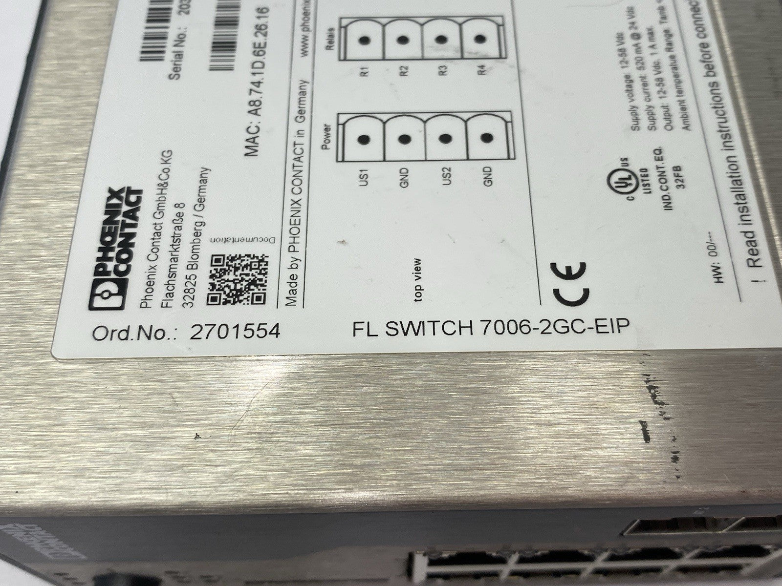 FL SWITCH 7006-2GC-EIP | Phoenix Contact Managed Ethernet Switch 2701554 - Used - Maverick Industrial Sales