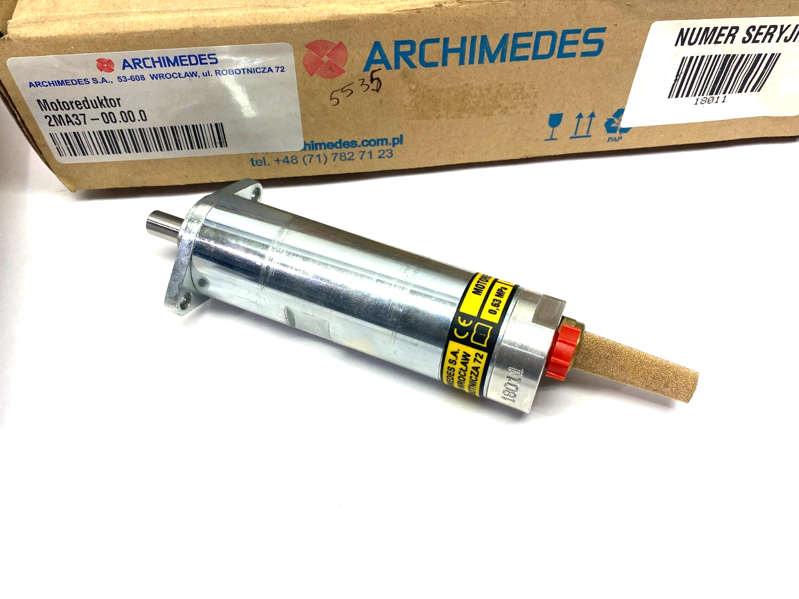 Archimedes 2MA37 Pneumatic Gearmotor 5077:1 Ratio 0.3kW - Maverick Industrial Sales