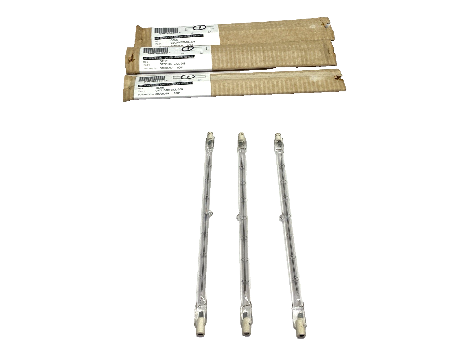 Q1500T3/CL-208 | General Electric Tungsten Lamp 208V 1500W LOT OF 3 - New – Open box - Maverick Industrial Sales