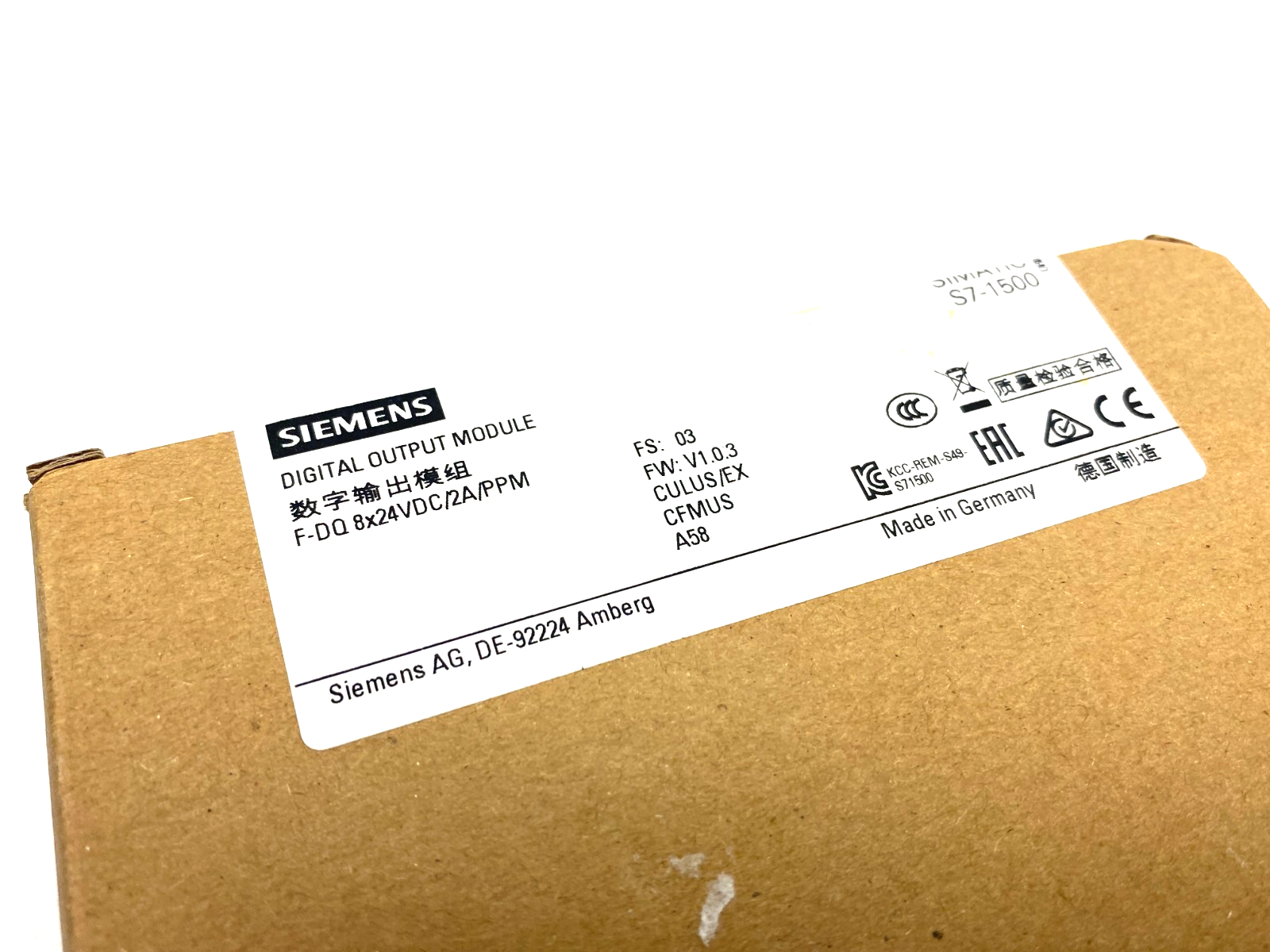 Siemens 6ES7 526-2BF00-0AB0 SIMATIC S7-1500 Digital Input Module F-DQ 8x24VDC - Maverick Industrial Sales