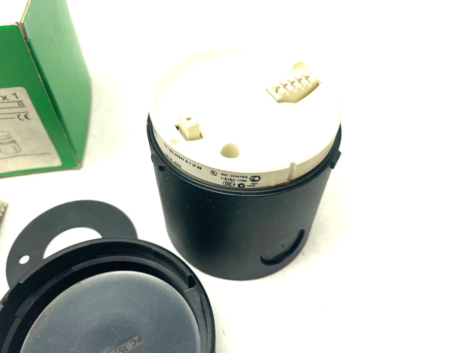 Schneider Electric XVB C21 Harmony Stack Light Beacon Base Unit + Cover 084502 - Maverick Industrial Sales