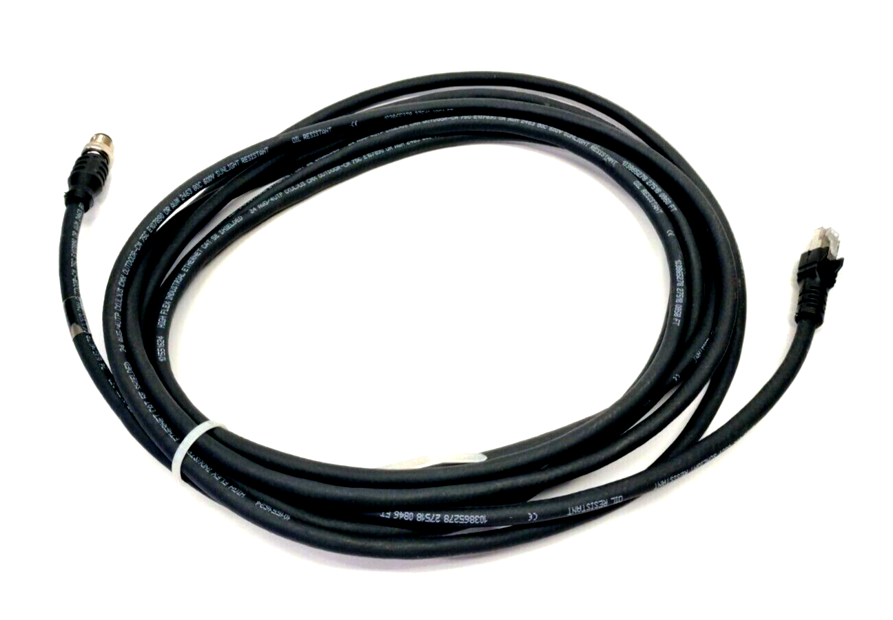 61-9000118-01 | Omron Rev C Microscan Ethernet Cordset M12 Male 8-Pin To RJ45 5m - Used - Maverick Industrial Sales