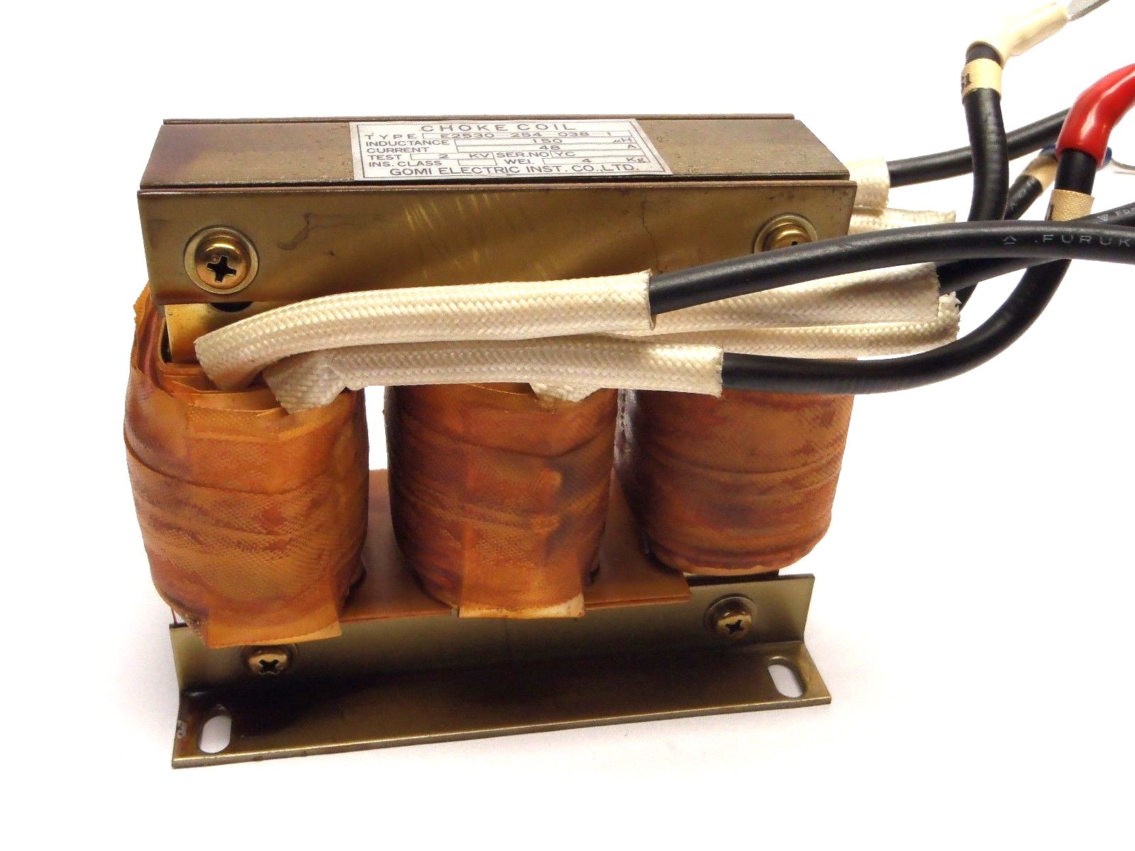 Gomi Electric Choke Coil E2530-254-038-1 48A 2KV Test - Maverick Industrial Sales