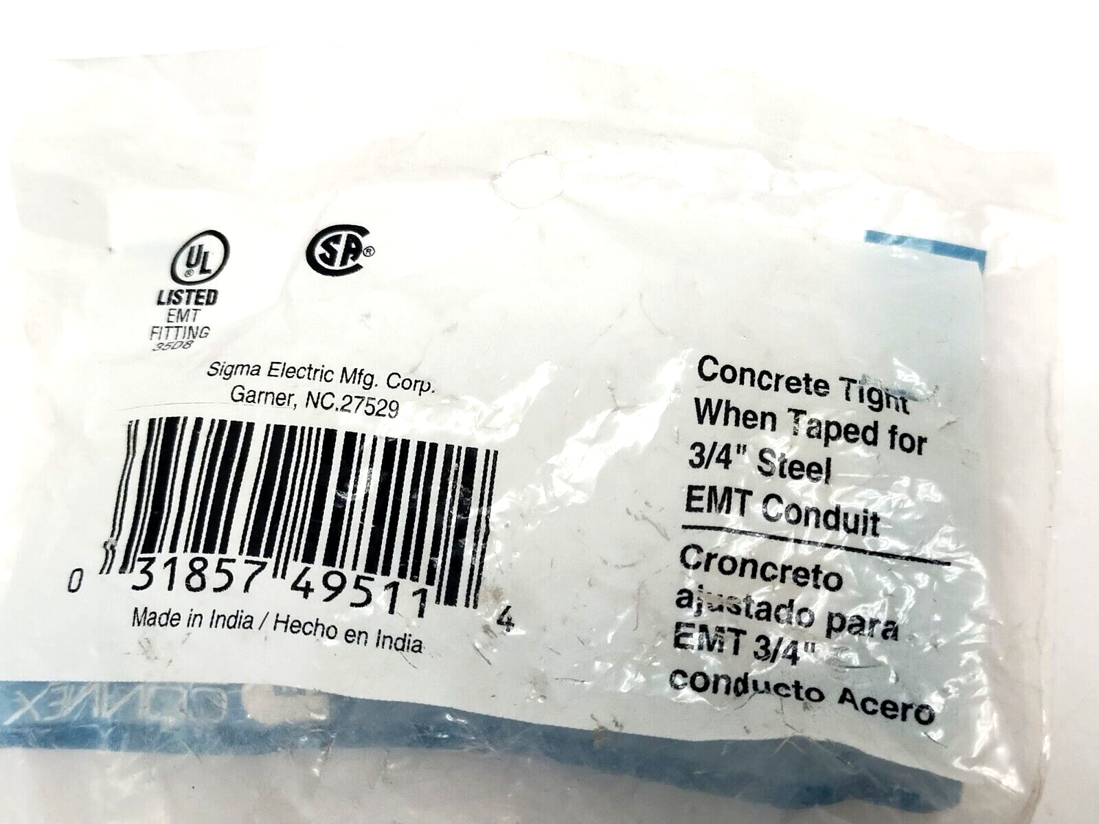 Sigma 49511 ProConnex 3/4" Set Screw Connector EMT Conduit Fitting LOT OF 7 - New - Maverick Industrial Sales