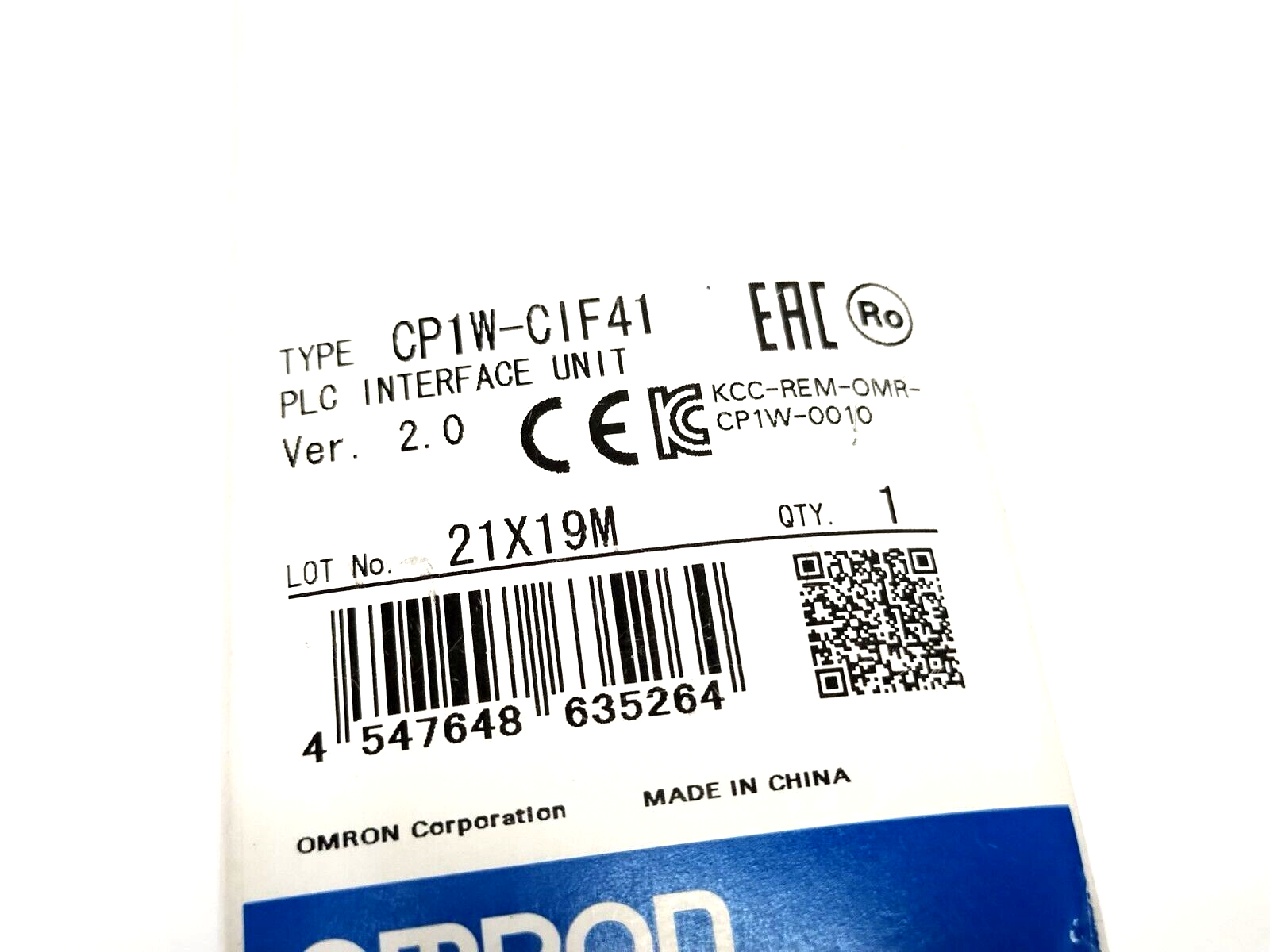 Omron CP1W-CIF41 PLC Interface Unit, Ethernet Option Board 10BASE-T 100BASE-TX - Maverick Industrial Sales