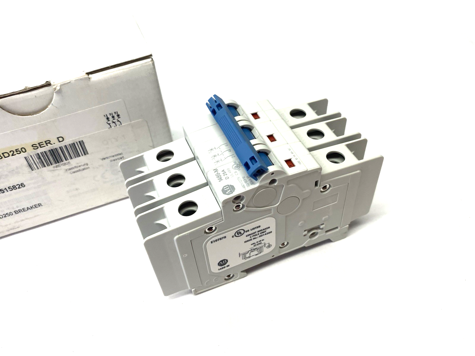 Allen Bradley 1489-M3D250 Ser. D Miniature Circuit Breaker 25A 3-Pole, D-Curve - Maverick Industrial Sales
