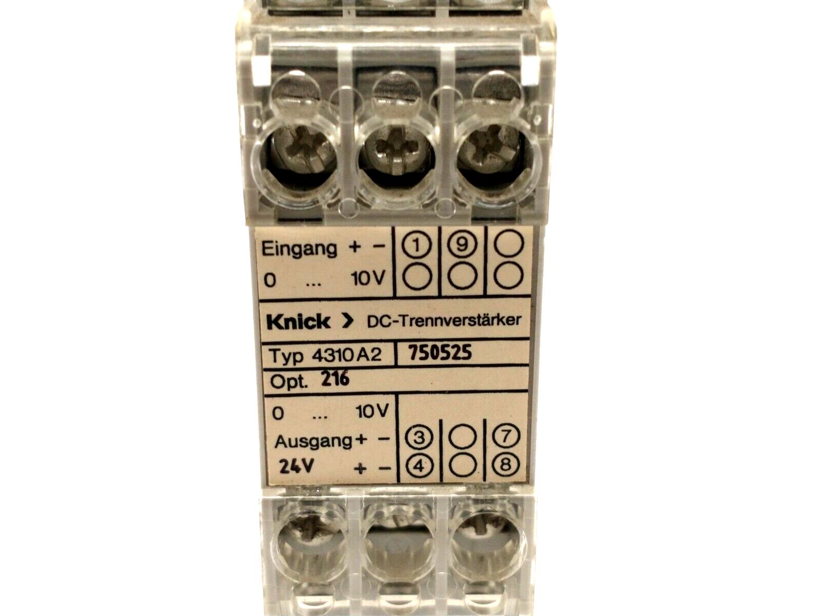 Knick 4310A2 Opt. 216 DC Isolation Amplifier 0-10V - Maverick Industrial Sales