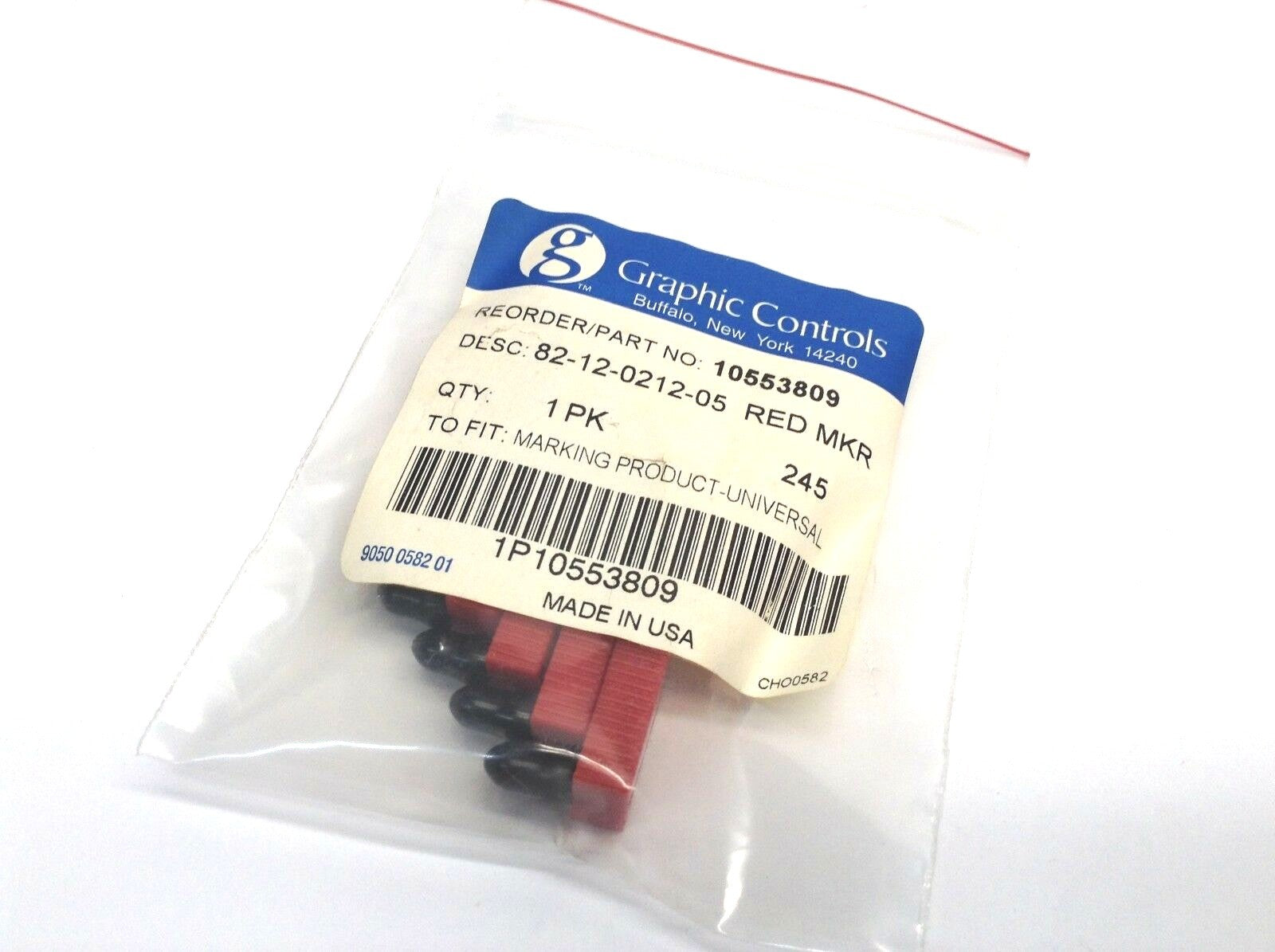 Graphic Controls 10553809 Universal MP 82-12-0212-05 Red Marker PACK OF 5 - New - Maverick Industrial Sales