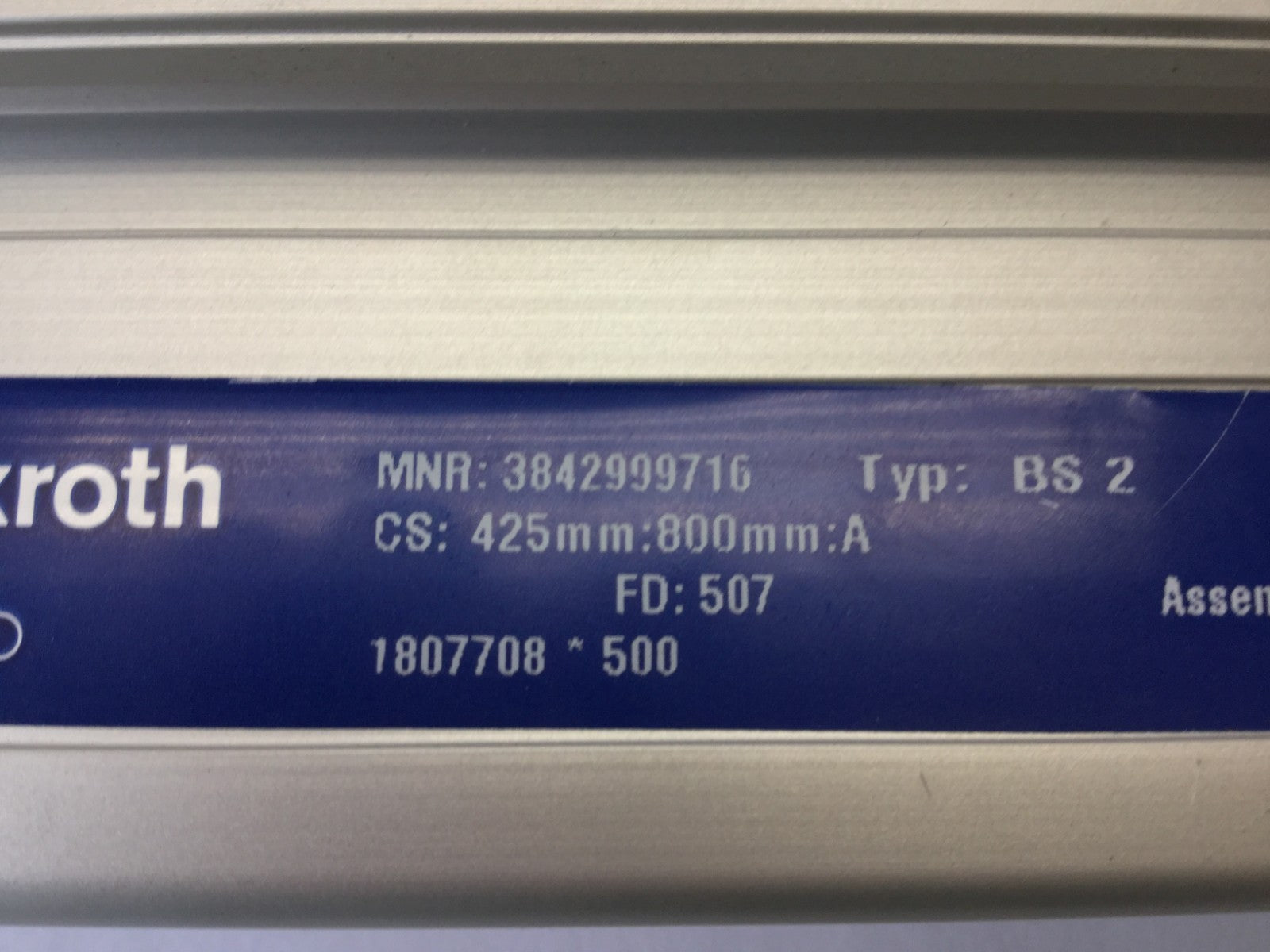 Rexroth 3842999716 BS 2 Conveyor Rail FD: 507, 10-3/8” x 1-3/4” Inch - Maverick Industrial Sales