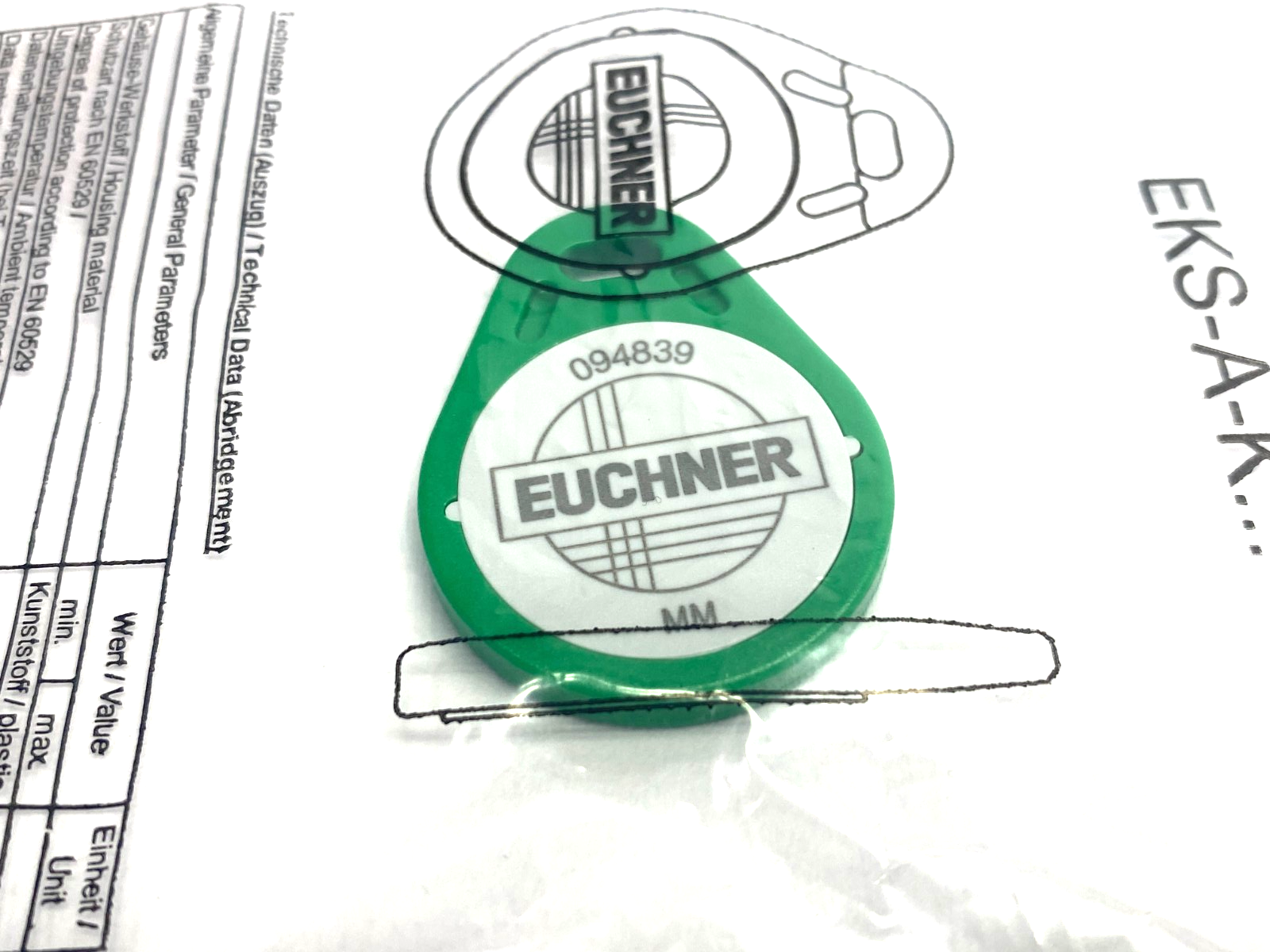 Euchner EKS-A-K1GNWT32-EU Electronic Key Read/Write 094839 - Maverick Industrial Sales
