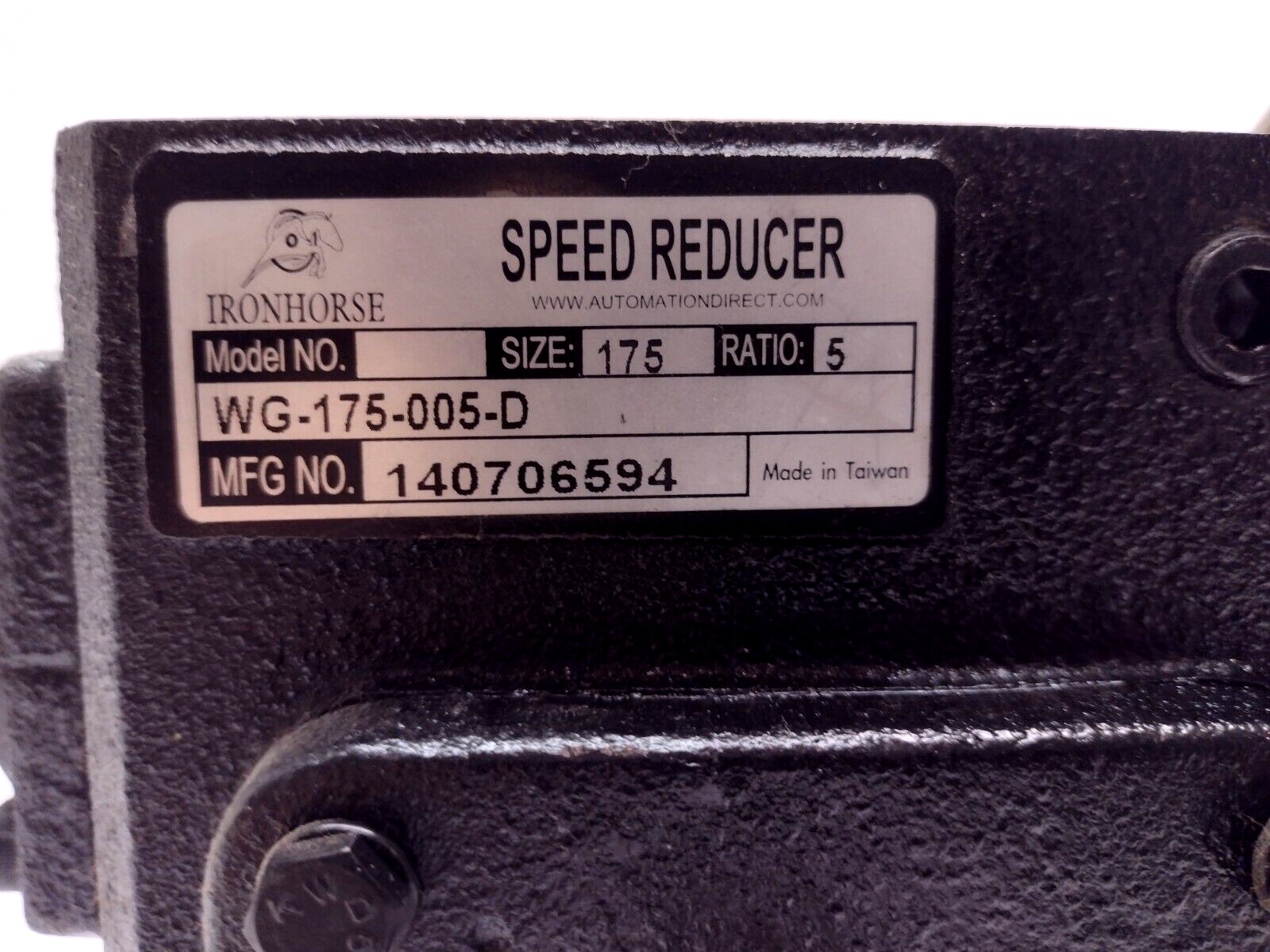 IronHorse WG-175-005-D Speed Reducer Size 175, Ratio 5:1 - Maverick Industrial Sales