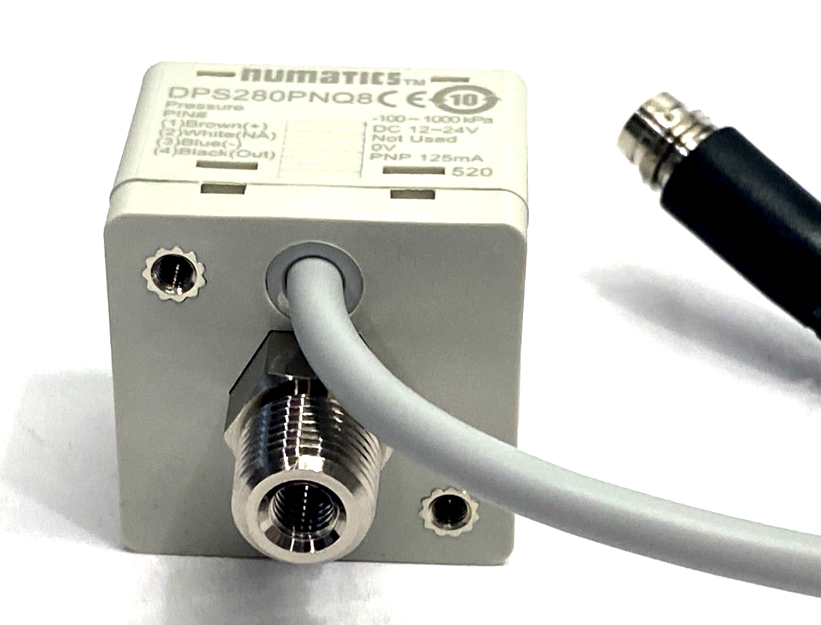 DPS280PNQ8 | Numatics Pressure Switch 1/8" NPT M8 4-Pin 0-145 psi - New – Open box - Maverick Industrial Sales
