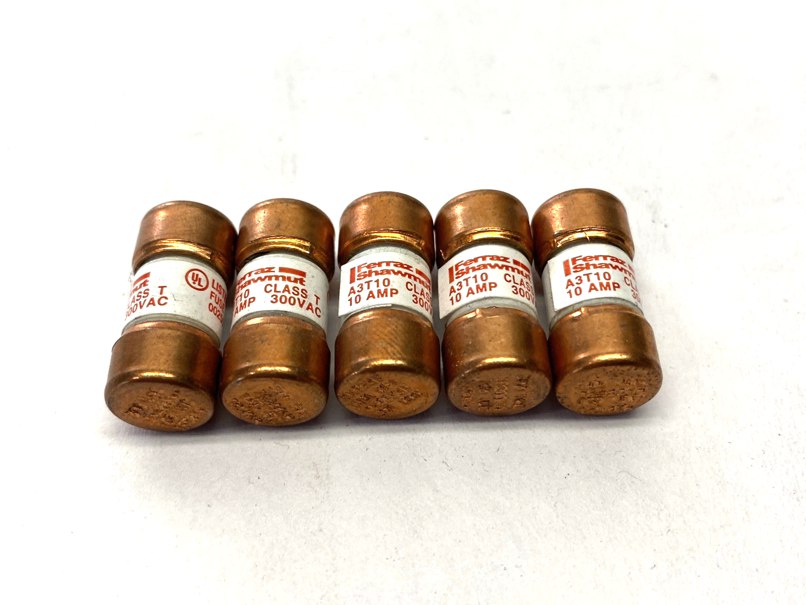 Ferraz Shawmut A3T10 Fast Acting Fuse 300VAC 10A LOT OF 5 - Maverick Industrial Sales