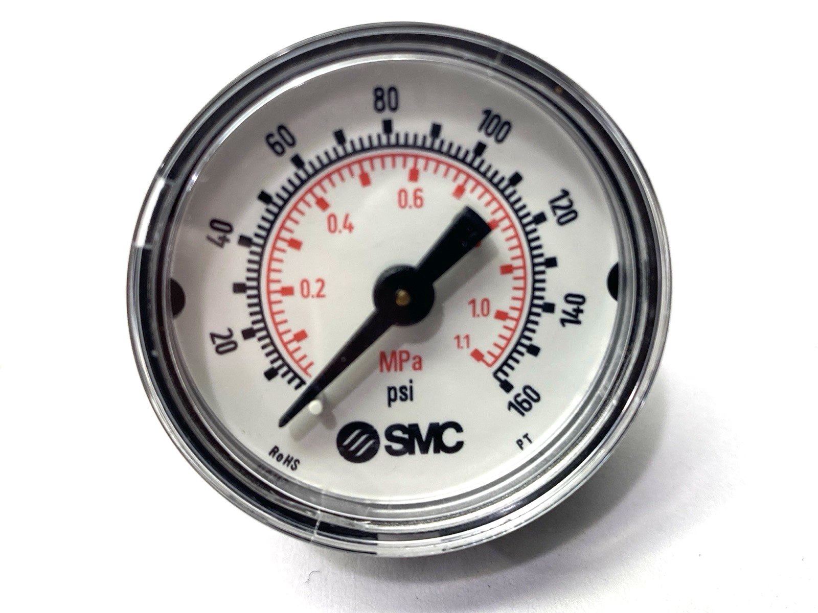 SMC K40-MP1.0-02MS Pressure Gauge 1/4" NPT 160PSI - Maverick Industrial Sales
