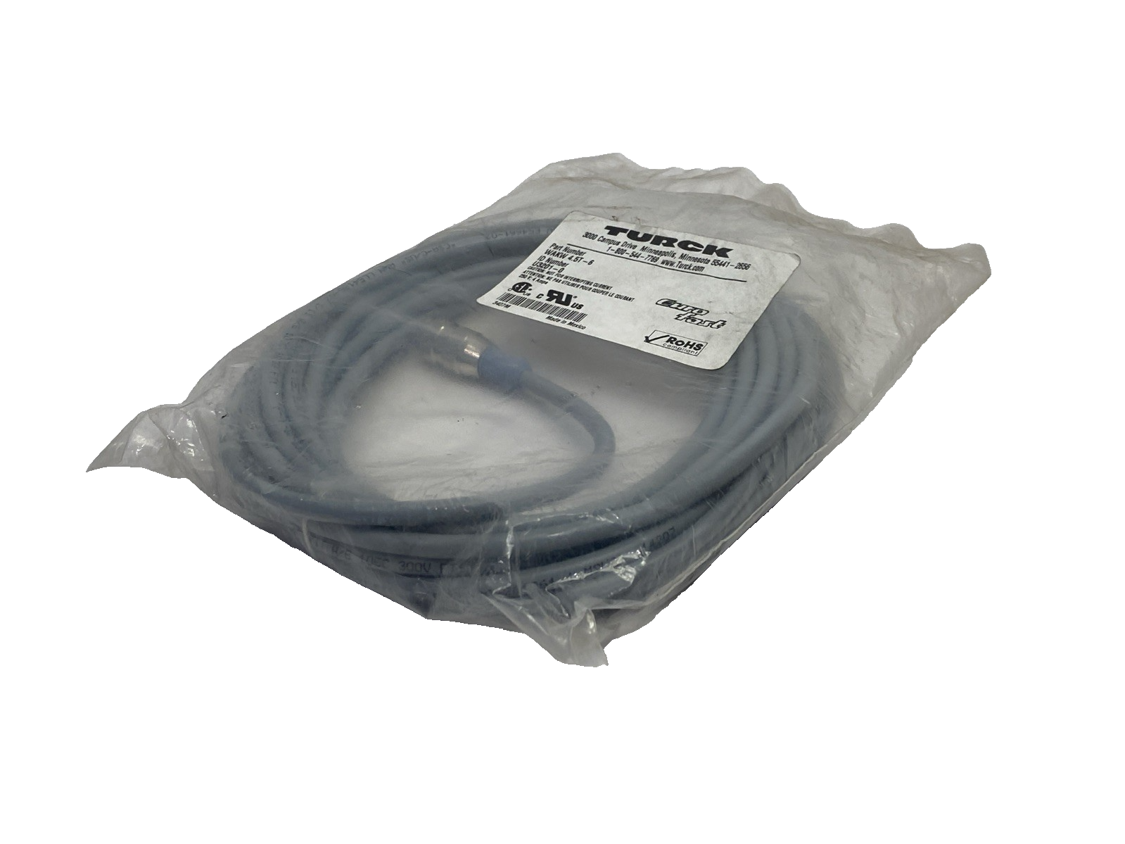 Turck WAKW 4.5T-6 Cordset M12 Female 5-Pin 6m U3201-0 - Maverick Industrial Sales