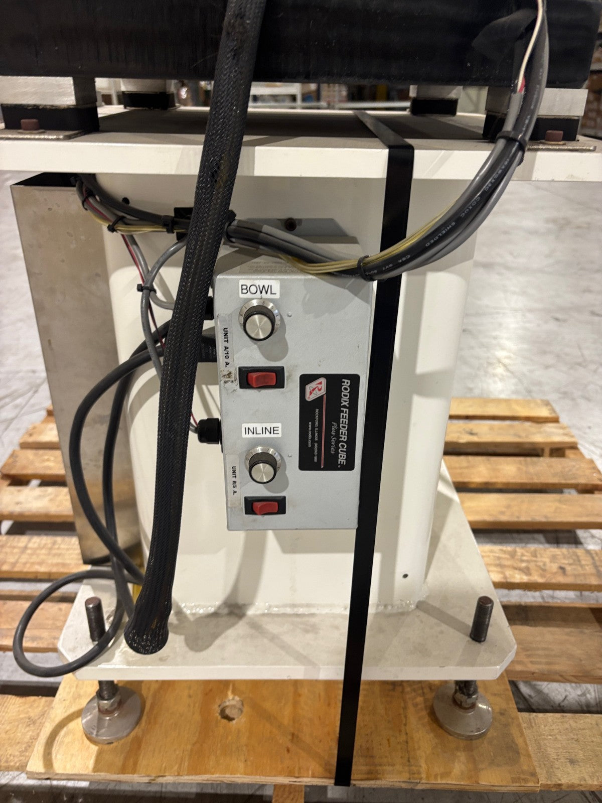 20" | Chad Industries Custom Vibratory Bowl Feeder, Rodix Feeder Cube Control, 22" - Used - Maverick Industrial Sales