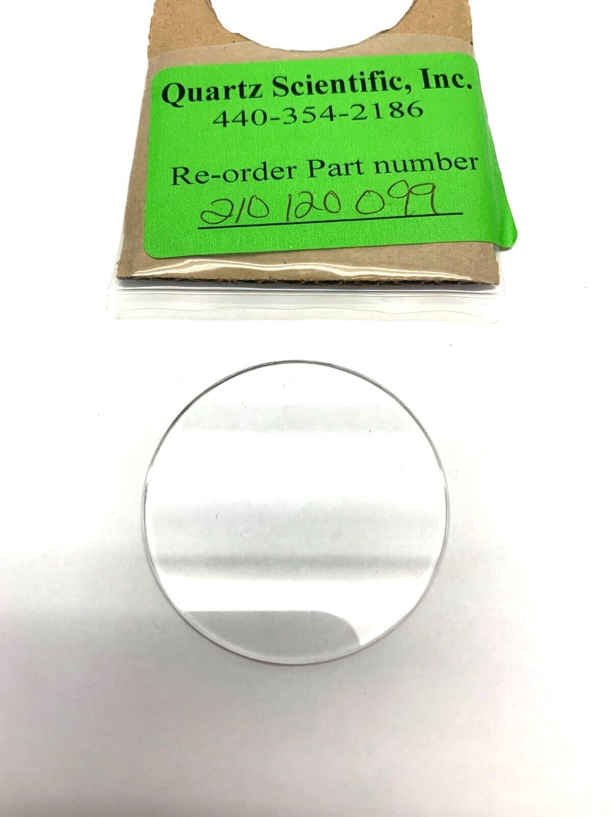210120099 | Quartz Scientific Inc Quartz Disc 32mm Diameter 1.5mm Thickness - New – Open box - Maverick Industrial Sales