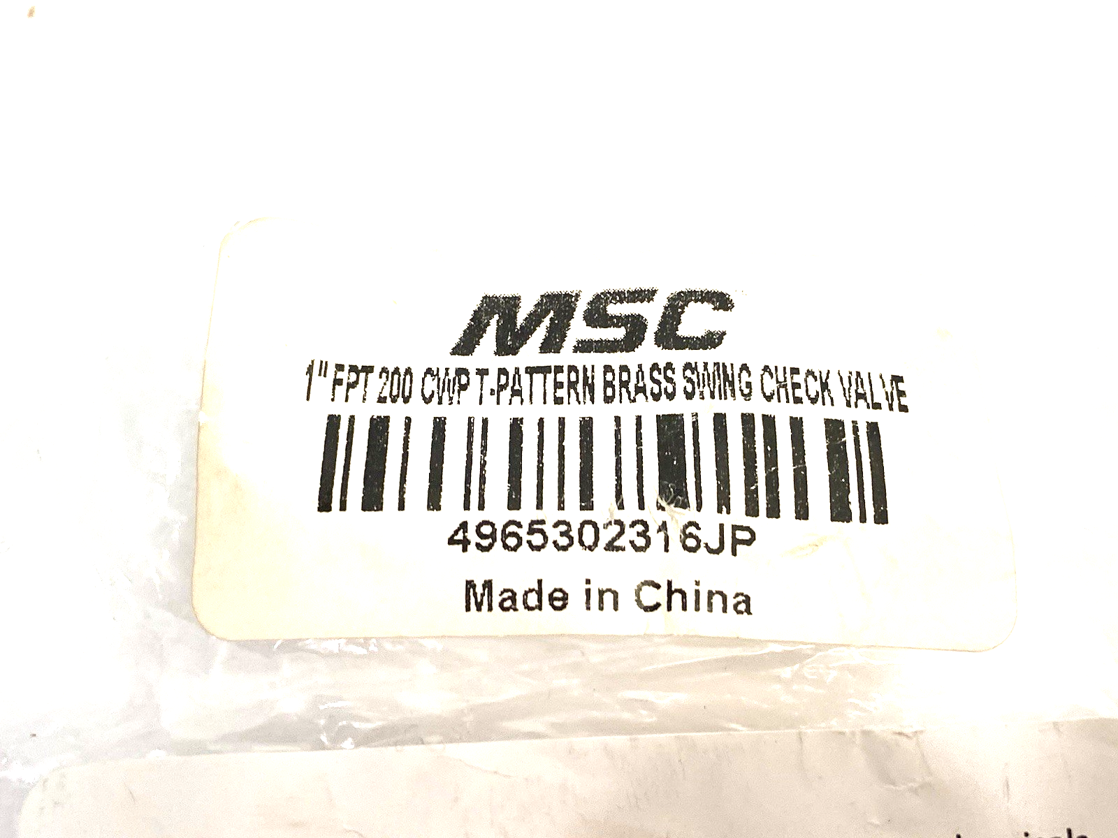 38080784 | Value Collection Check Valve, 1" Pipe Check Swing, 4965302316JP - New – Open box - Maverick Industrial Sales