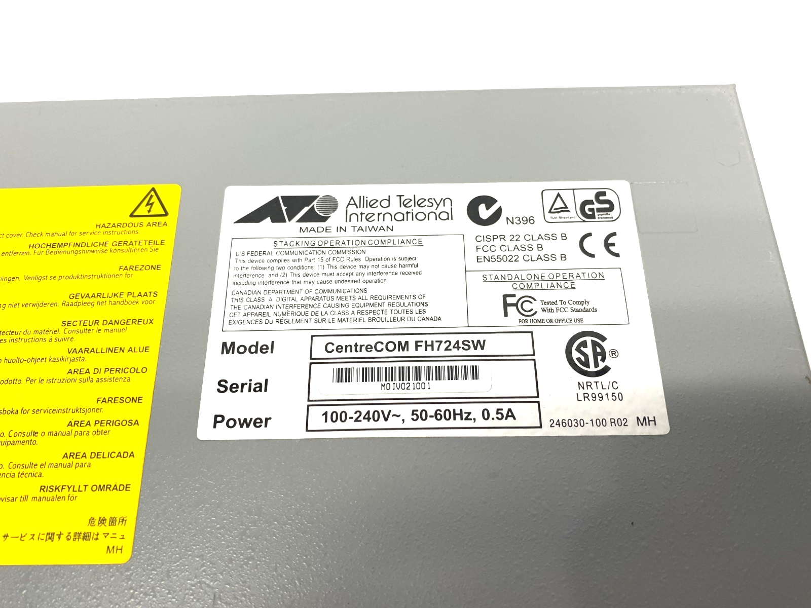 CentreCOM FH724SW | Allied Telesyn 24-Port Dual Speed Network Hub - Used - Maverick Industrial Sales