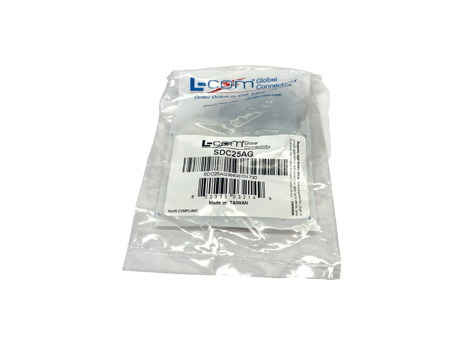 SDC25AG | L-Com Assembled D-Sub Hood Kit, DB25/HD44 Metal - New - Maverick Industrial Sales