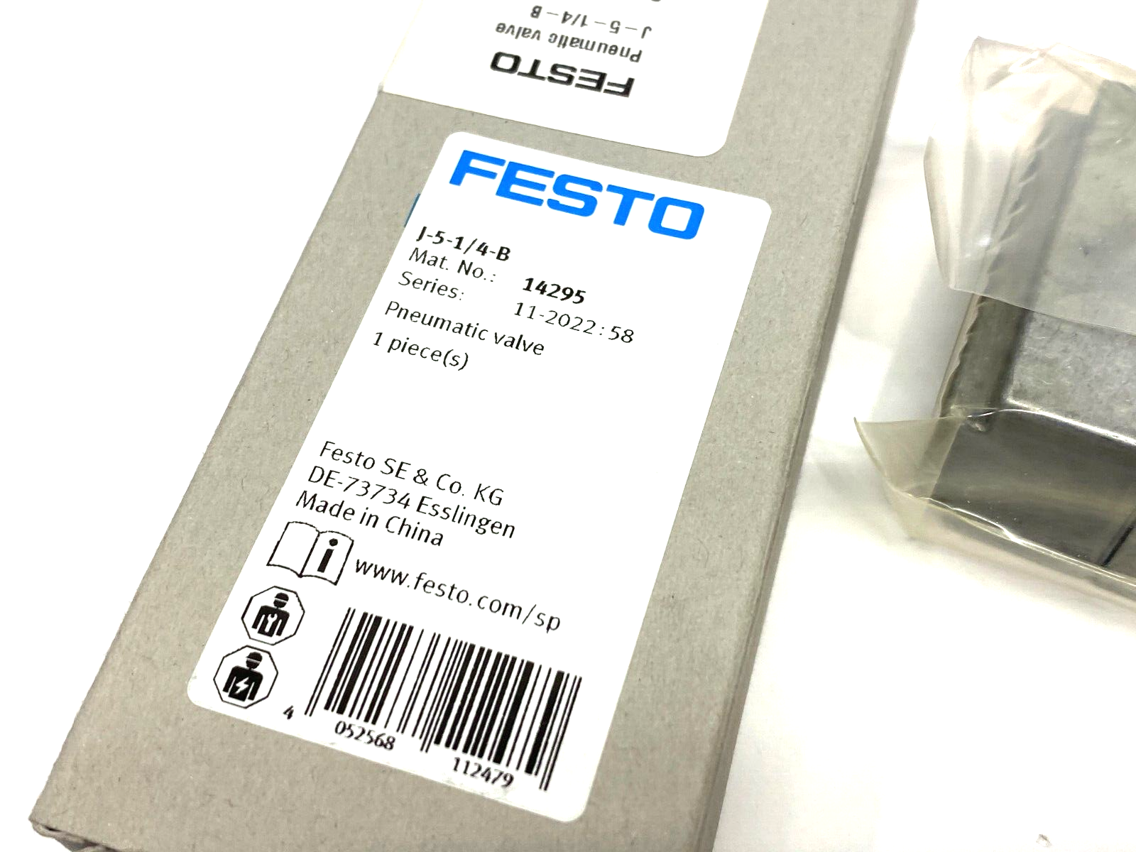 Festo J-5-1/4-B Pneumatic Valve 5/2 Double Solenoid 1/4" Ports 14295 - Maverick Industrial Sales