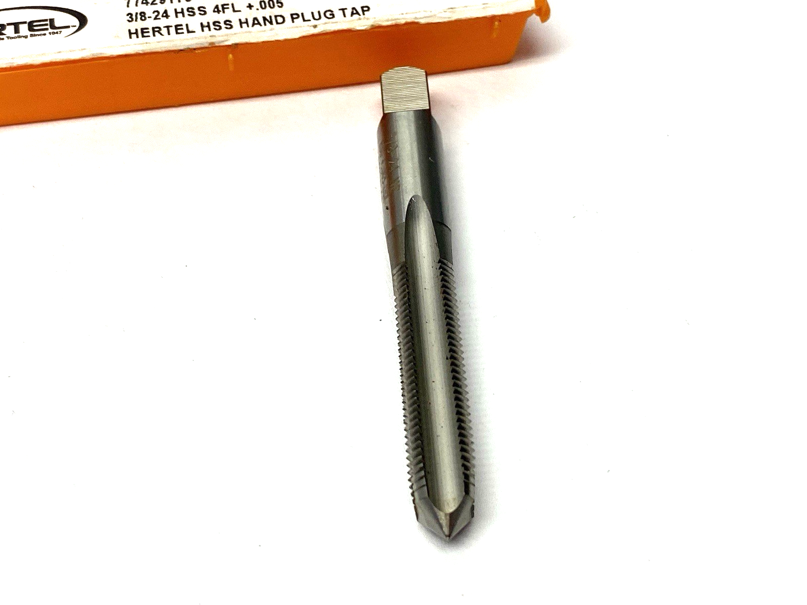 Hertel 77429173 Straight Flute Tap: 3/8-24 UNF, 4 Flute, Plug Chamfer, High-Spee - Maverick Industrial Sales