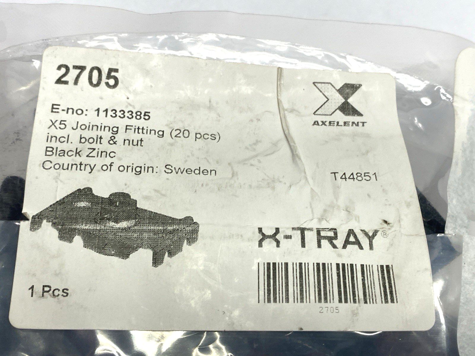 Axelent 2705 X-Tray X5 Joining Fittting w/ Bolt & Nut PACKAGE OF 20 - Maverick Industrial Sales