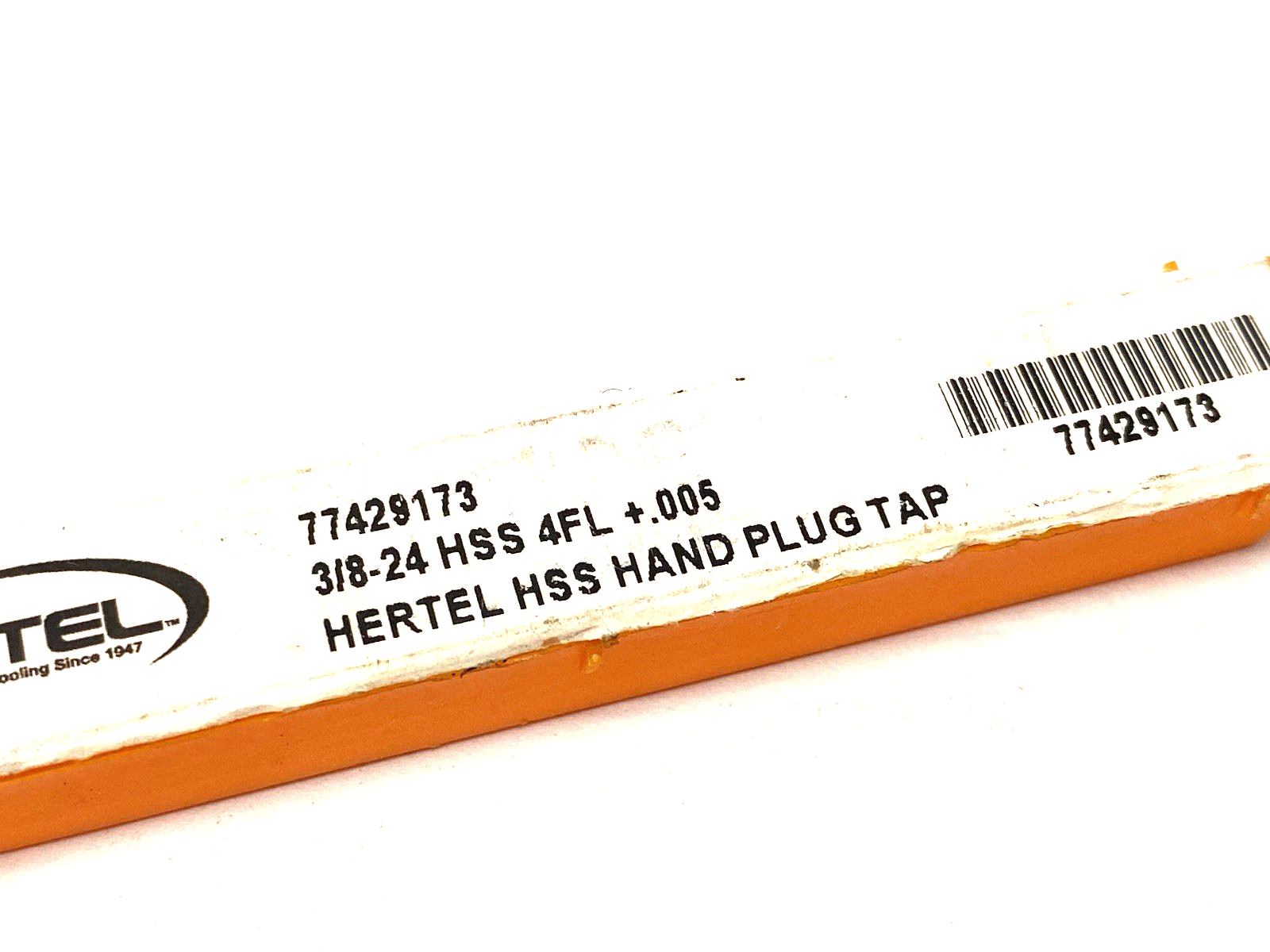 77429173 | Hertel Straight Flute Tap: 3/8-24 UNF, 4 Flute, Plug Chamfer, High-Spee - New – Open box - Maverick Industrial Sales