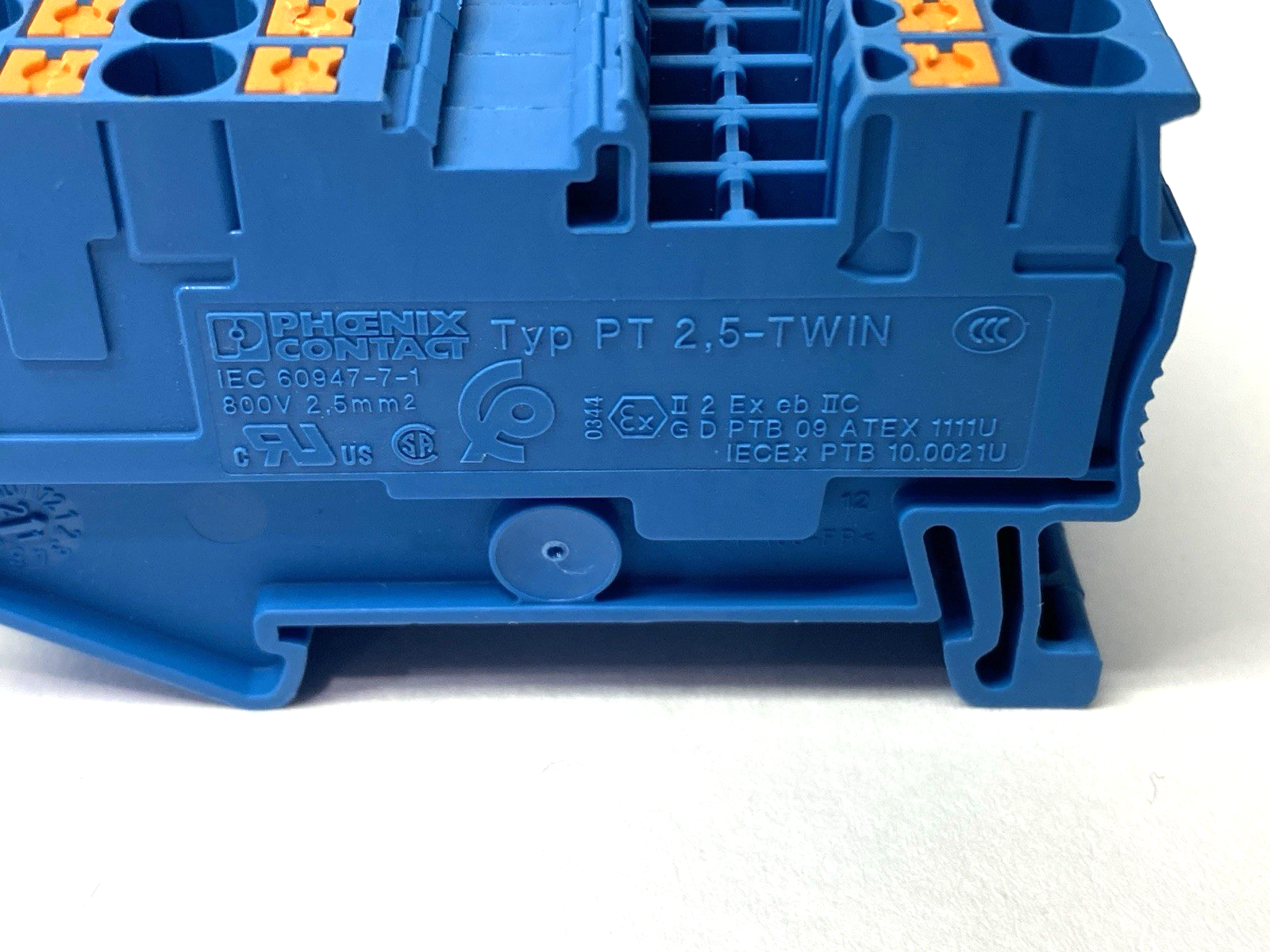 3209552 | Phoenix Contact PT 2,5-TWIN BU Feed-Through Terminal Block LOT OF 10 - Used - Maverick Industrial Sales